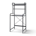 3 Tier Bathroom Storage Shelf Over Washing Machine with Towel Rail - Black