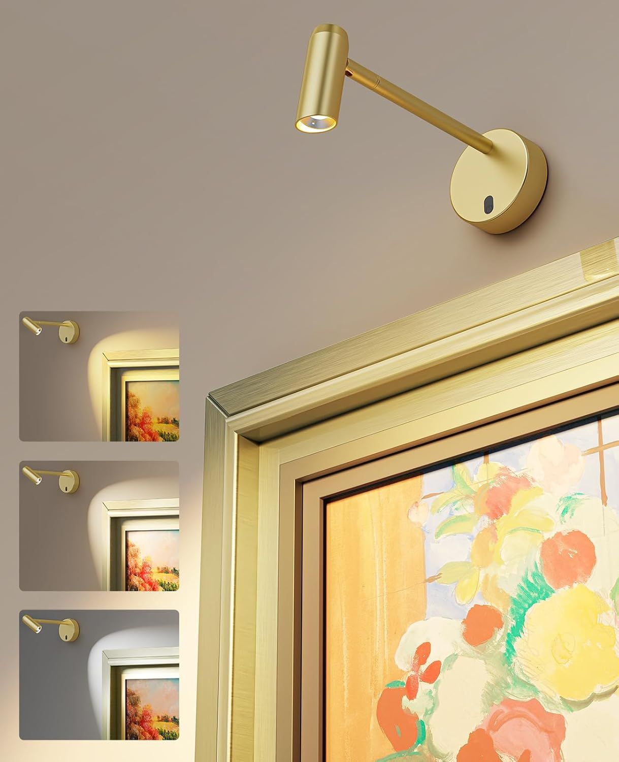 Battery Operated Dimmable Picture Wall Light with Remote Control for Art and Gallery - Gold - Home & Garden > Lighting > Wall Lights - Rivercity House & Home Co. (ABN 18 642 972 209) - Affordable Modern Furniture Australia