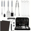 17-Piece Stainless Steel BBQ Grill Accessories Set - Silver