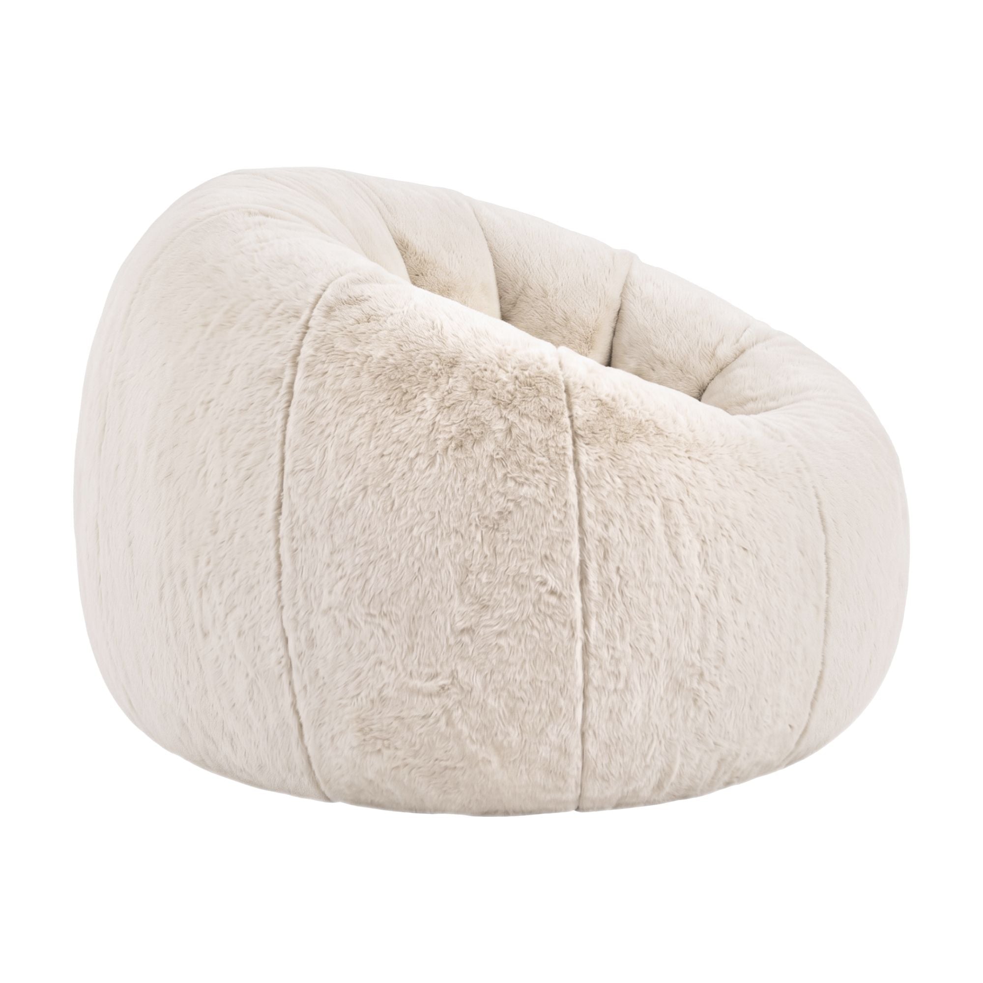 Bean Bag Chair Cover (No Filler) Soft Faux Fur Beanbag Cover Large Round Stuffed Animal Storage Bean Bag Cover Washable Lazy Sofa Cover for Adults Kids Teens, Beige - Furniture > Sofas > Sofa Accessories - Rivercity House & Home Co. (ABN 18 642 972 209) - Affordable Modern Furniture Australia