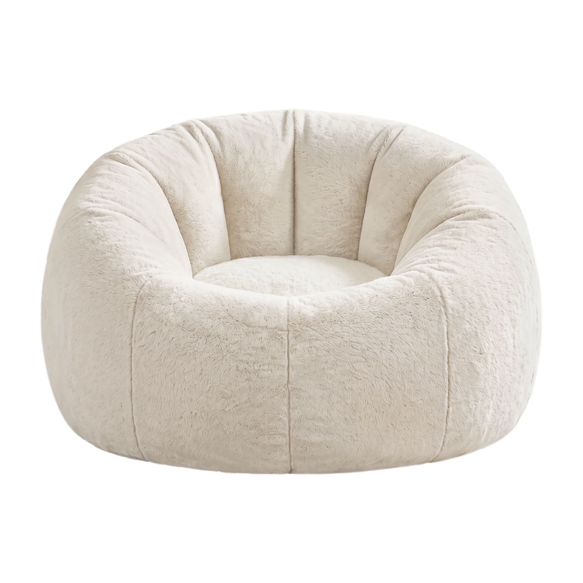 Bean Bag Chair Cover (No Filler) Soft Faux Fur Beanbag Cover Large Round Stuffed Animal Storage Bean Bag Cover Washable Lazy Sofa Cover for Adults Kids Teens, Beige - Furniture > Sofas > Sofa Accessories - Rivercity House & Home Co. (ABN 18 642 972 209) - Affordable Modern Furniture Australia