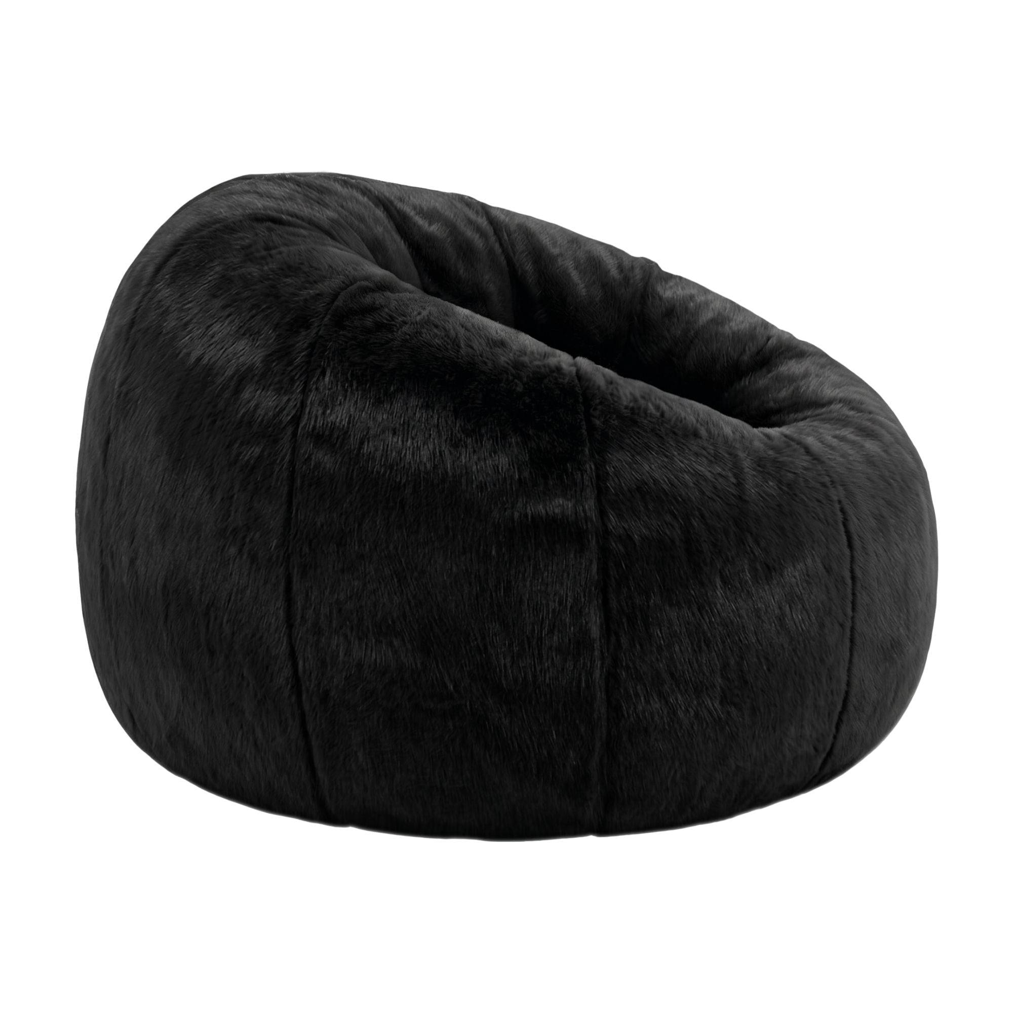 Bean Bag Chair Cover (No Filler) Soft Faux Fur Beanbag Cover Large Round Stuffed Animal Storage Bean Bag Cover Washable Lazy Sofa Cover for Adults Kids Teens, Black - Furniture > Sofas > Sofa Accessories - Rivercity House & Home Co. (ABN 18 642 972 209) - Affordable Modern Furniture Australia