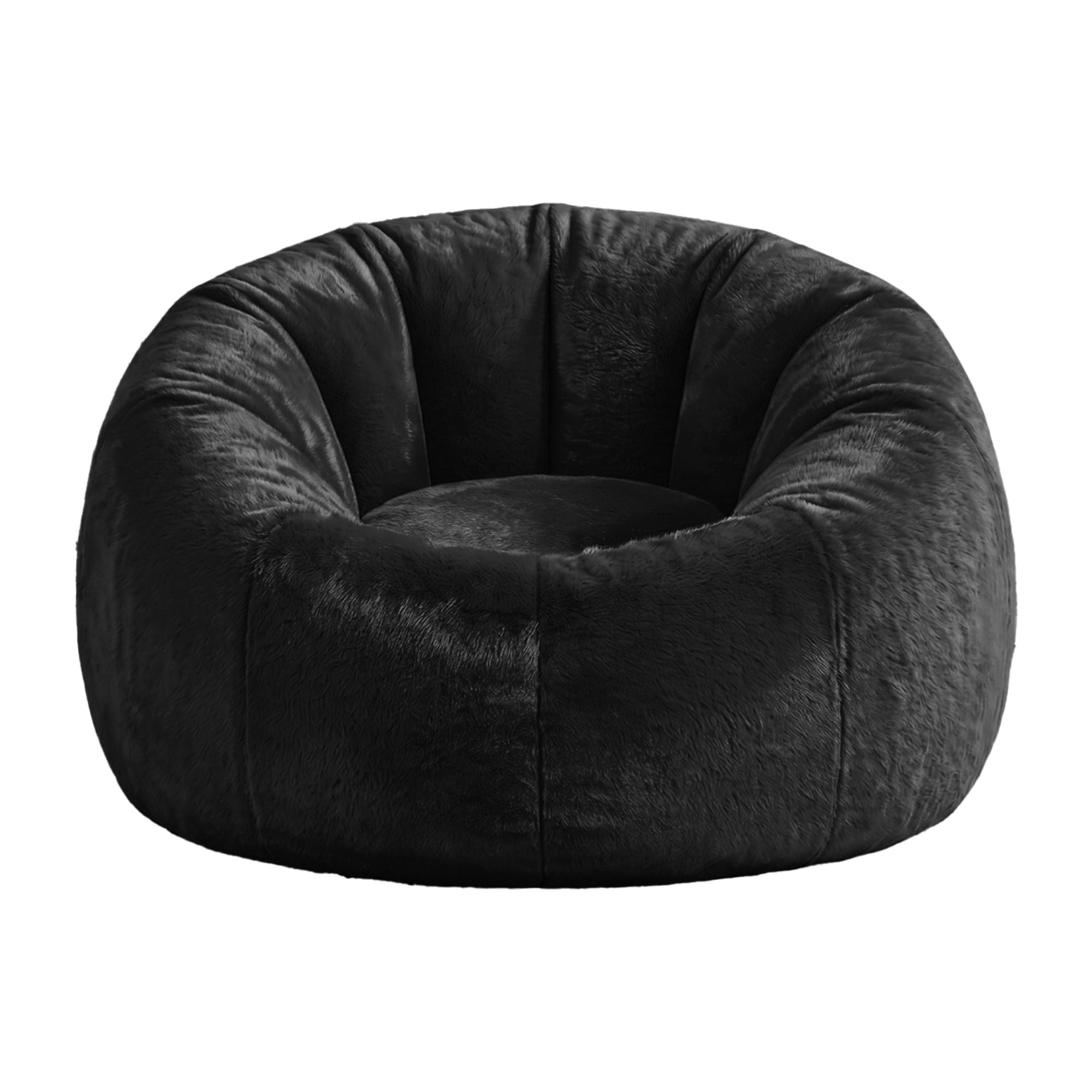 Bean Bag Chair Cover (No Filler) Soft Faux Fur Beanbag Cover Large Round Stuffed Animal Storage Bean Bag Cover Washable Lazy Sofa Cover for Adults Kids Teens, Black - Furniture > Sofas > Sofa Accessories - Rivercity House & Home Co. (ABN 18 642 972 209) - Affordable Modern Furniture Australia