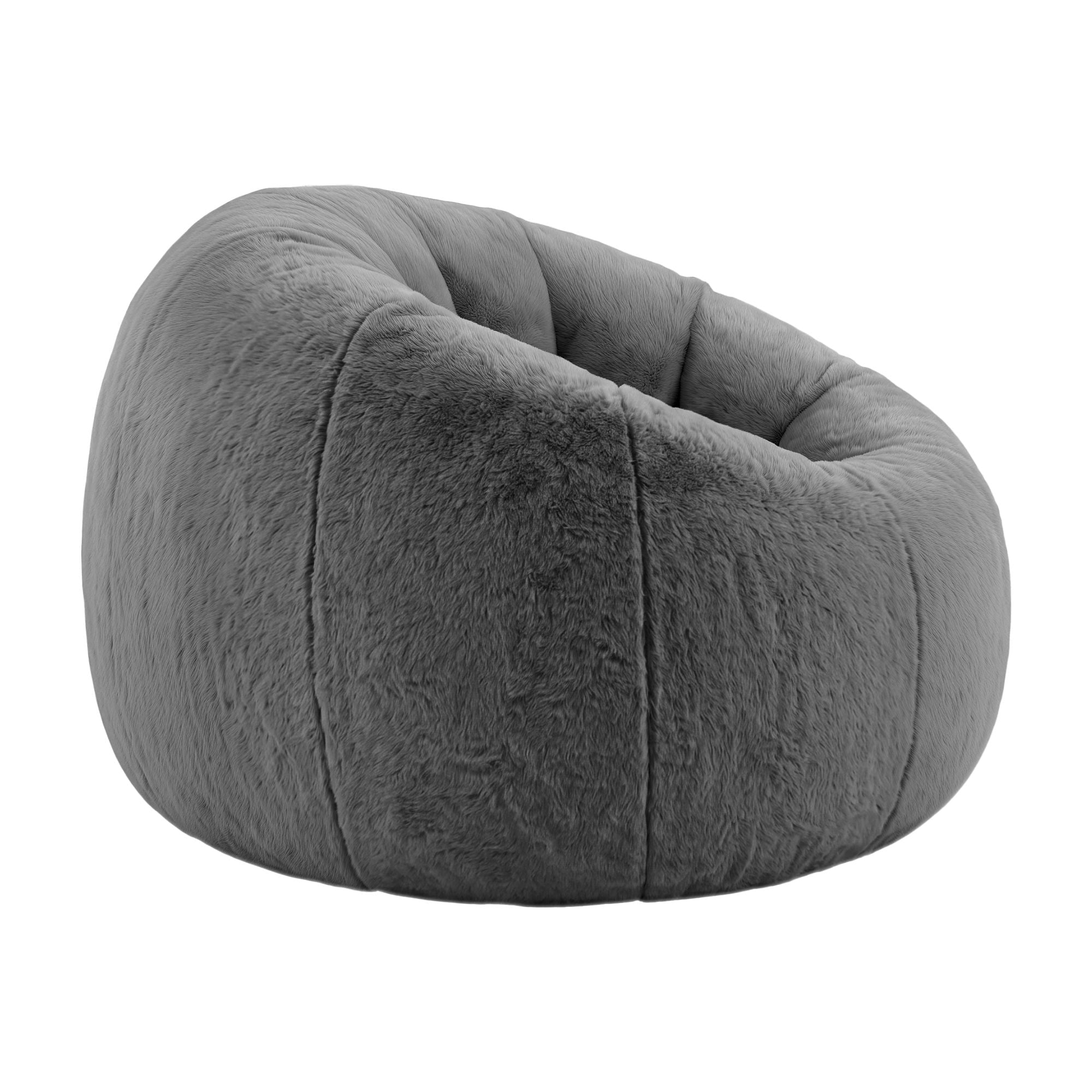 Bean Bag Chair Cover (No Filler) Soft Faux Fur Beanbag Cover Large Round Stuffed Animal Storage Bean Bag Cover Washable Lazy Sofa Cover for Adults Kids Teens, Grey - Furniture > Sofas > Sofa Accessories - Rivercity House & Home Co. (ABN 18 642 972 209) - Affordable Modern Furniture Australia