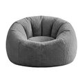 Bean Bag Chair Cover (No Filler) Soft Faux Fur Beanbag Cover Large Round Stuffed Animal Storage Bean Bag Cover Washable Lazy Sofa Cover for Adults Kids Teens, Grey
