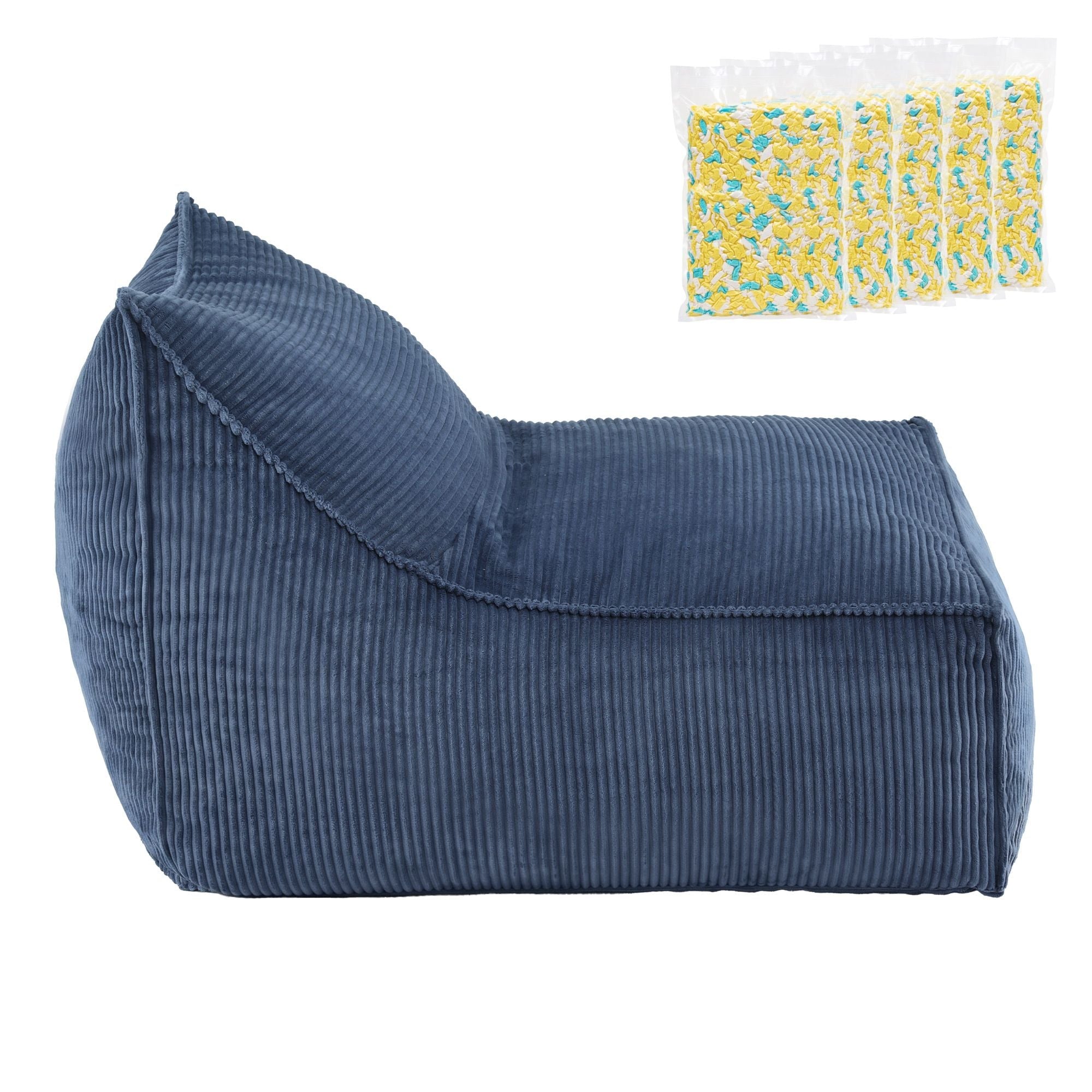 Bean Bag Chair Cover with Filler Soft Corduroy DIY Stuffed Animal Storage Bean Bag for Adults, Washable Lazy Sofa for Living Room Bedroom, Blue - Furniture > Sofas > Sofa Accessories - Rivercity House & Home Co. (ABN 18 642 972 209) - Affordable Modern Furniture Australia
