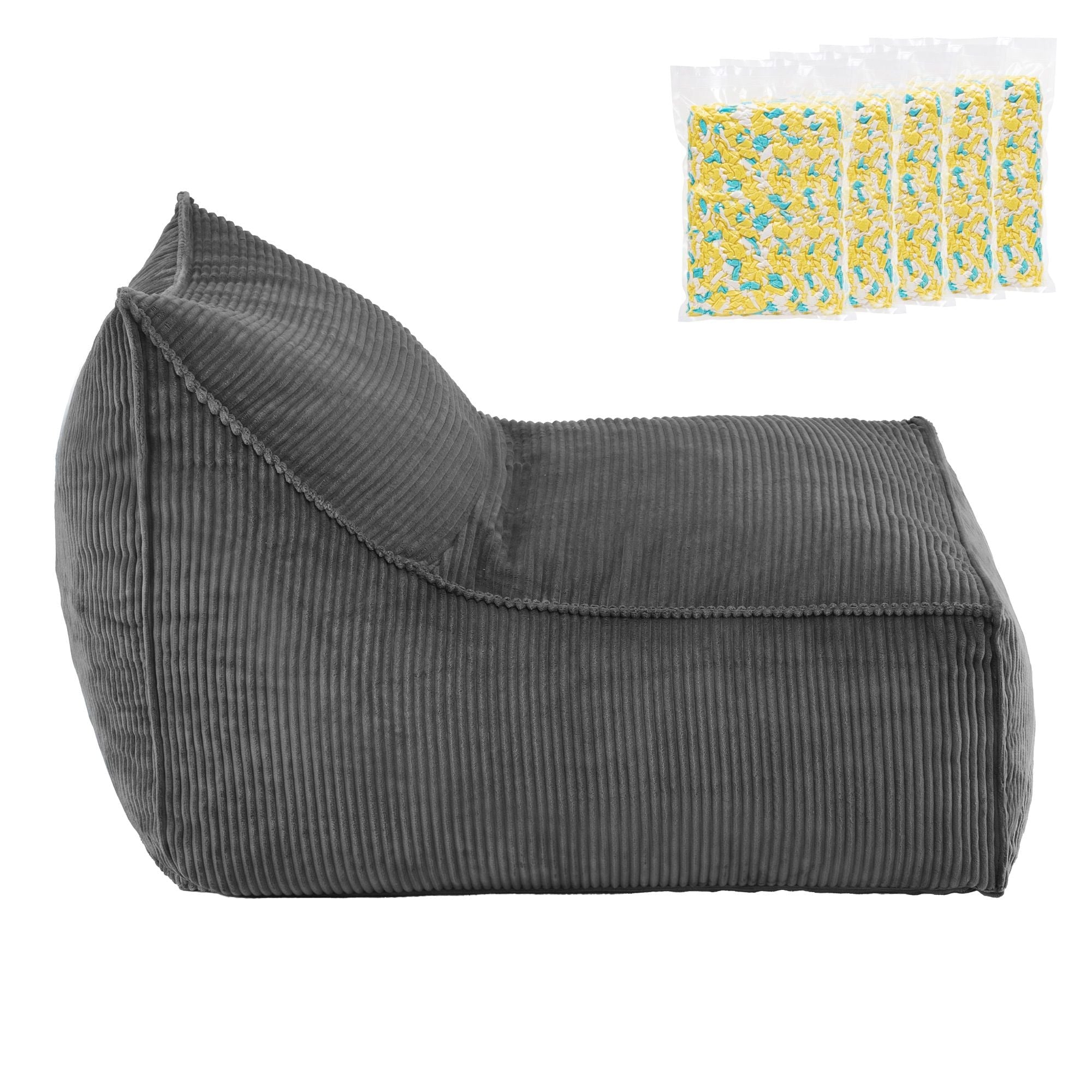 Bean Bag Chair Cover with Filler Soft Corduroy DIY Stuffed Animal Storage Bean Bag for Adults, Washable Lazy Sofa for Living Room Bedroom, Grey - Furniture > Sofas > Sofa Accessories - Rivercity House & Home Co. (ABN 18 642 972 209) - Affordable Modern Furniture Australia