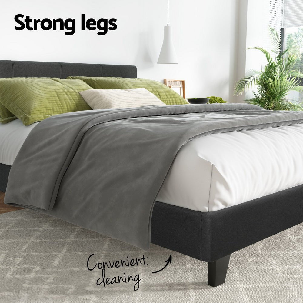 Bed Frame Double Size Charcoal NEO - Furniture > Bedroom > Beds & Bed Frames - Rivercity House & Home Co. (ABN 18 642 972 209) - Affordable Modern Furniture Australia