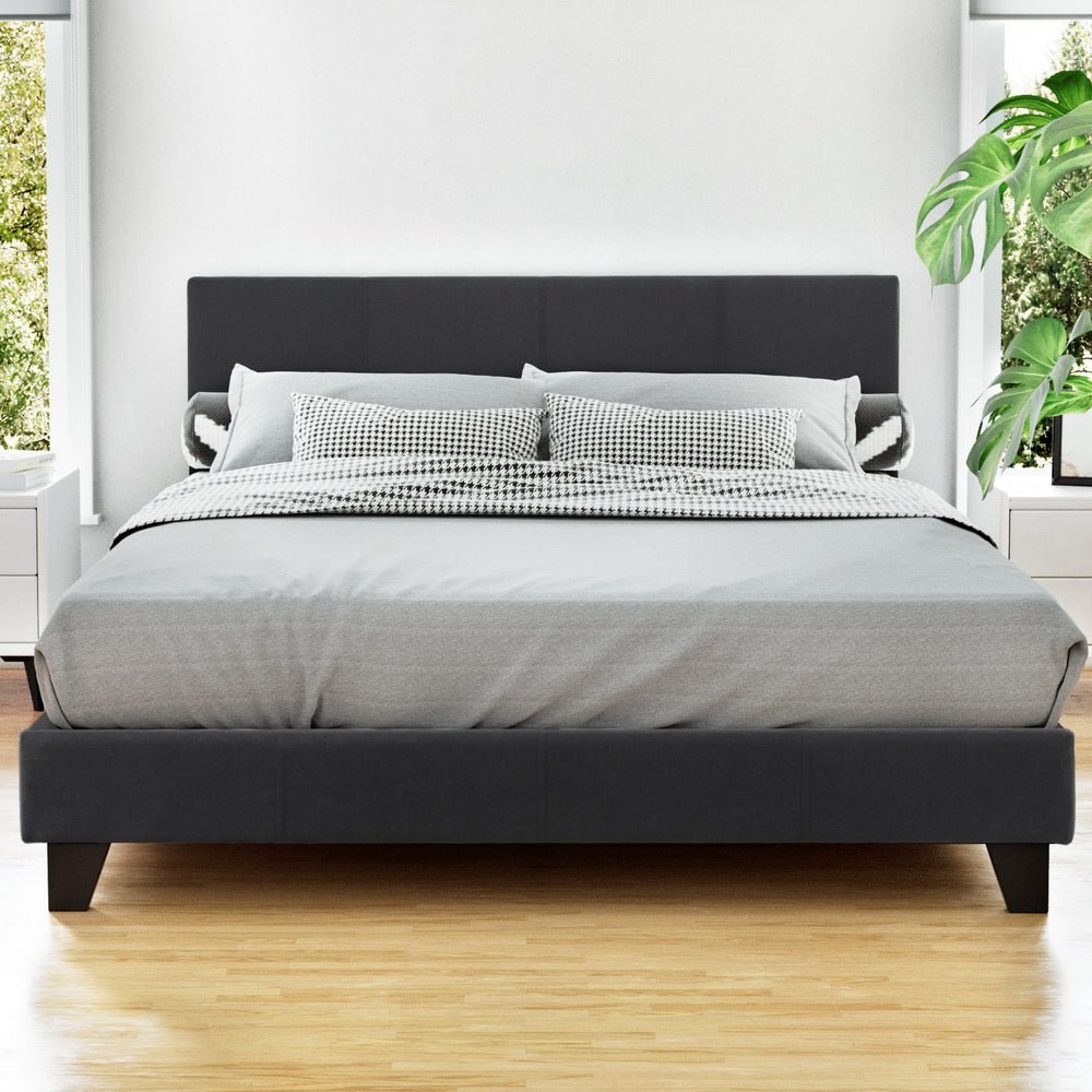 Bed Frame Double Size Charcoal NEO - Furniture > Bedroom > Beds & Bed Frames - Rivercity House & Home Co. (ABN 18 642 972 209) - Affordable Modern Furniture Australia