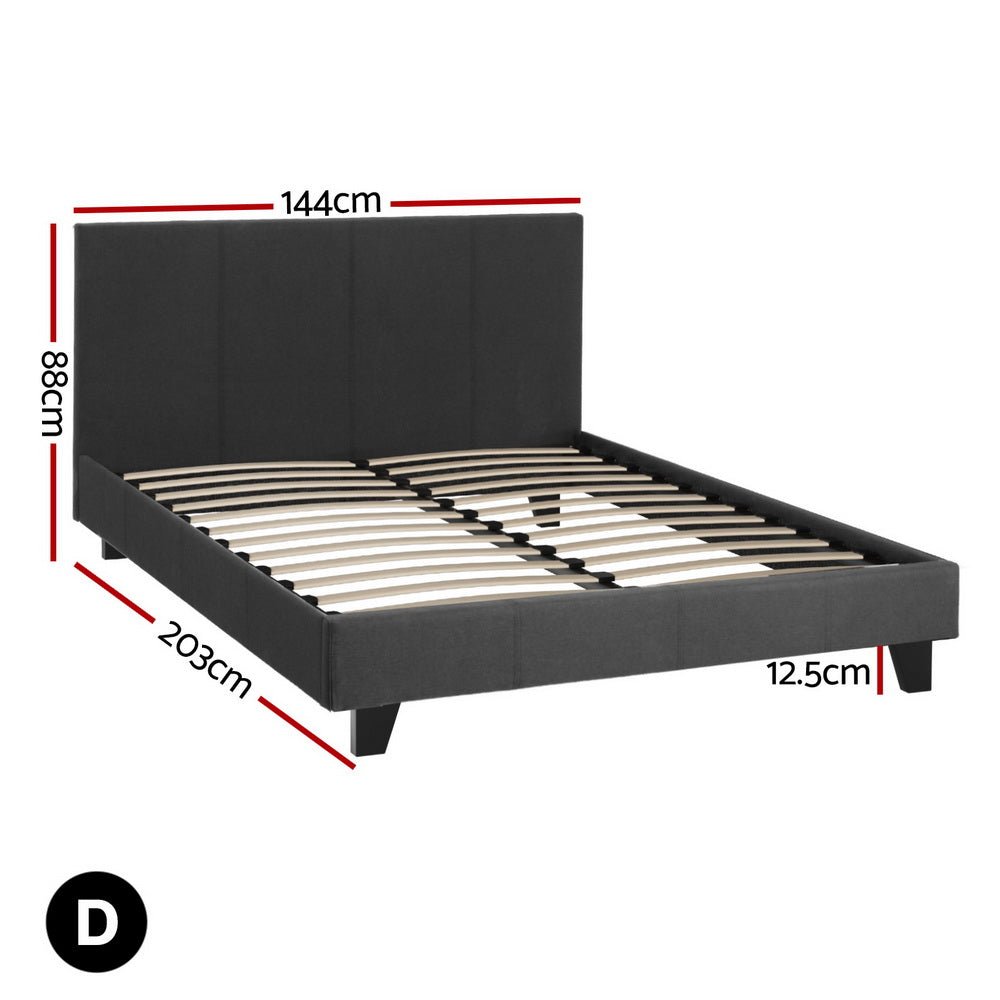 Bed Frame Double Size Charcoal NEO - Furniture > Bedroom > Beds & Bed Frames - Rivercity House & Home Co. (ABN 18 642 972 209) - Affordable Modern Furniture Australia