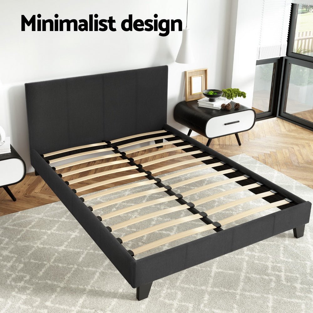 Bed Frame Double Size Charcoal NEO - Furniture > Bedroom > Beds & Bed Frames - Rivercity House & Home Co. (ABN 18 642 972 209) - Affordable Modern Furniture Australia
