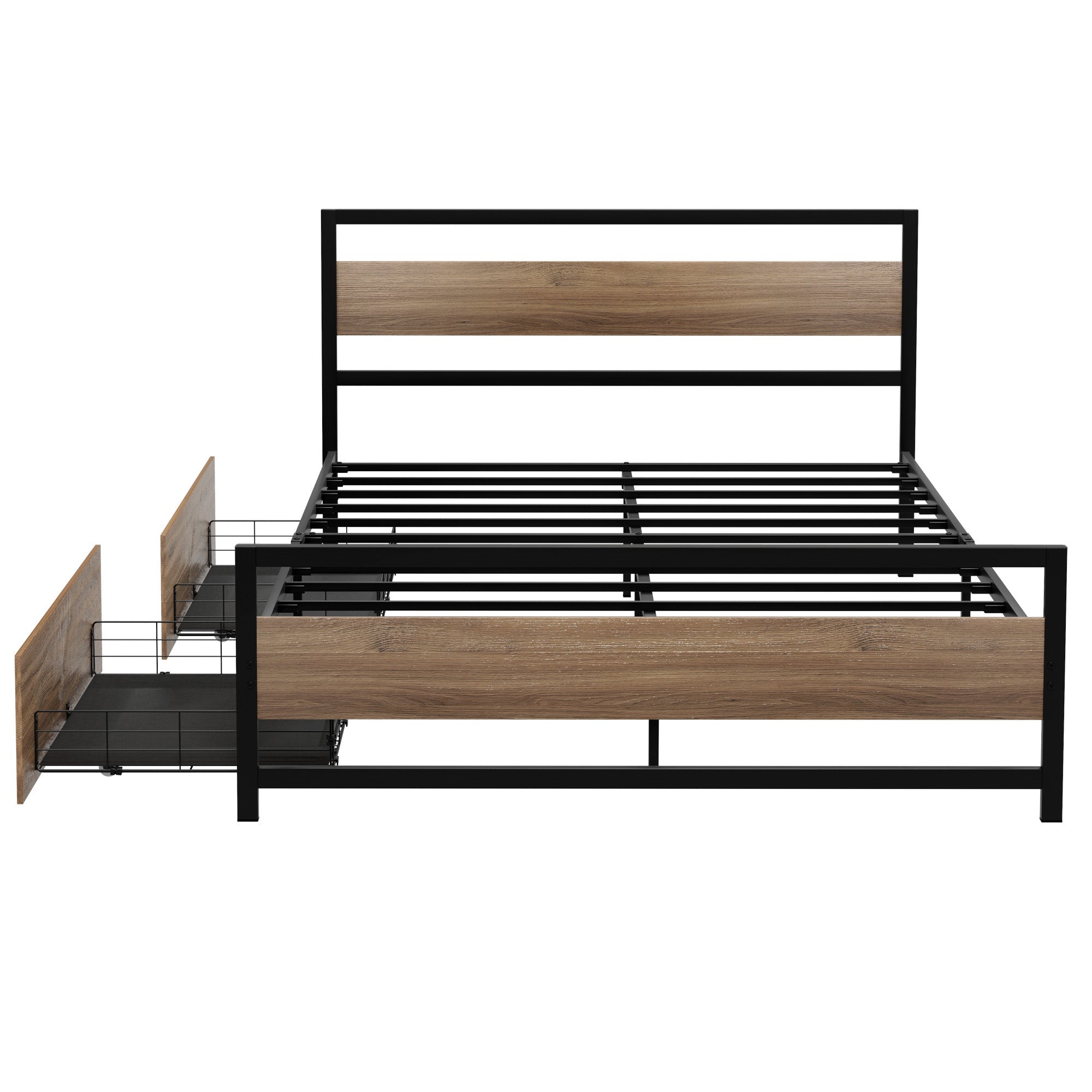 Bed Frame Double Size Metal Frame with 2 Drawers DREW - Furniture > Bedroom > Beds & Bed Frames - Rivercity House & Home Co. (ABN 18 642 972 209) - Affordable Modern Furniture Australia