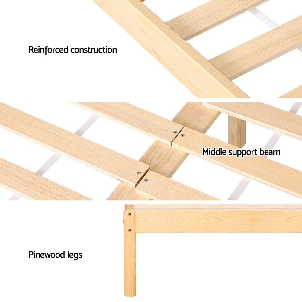 Bed Frame Double Size Rattan Wooden RITA - Furniture > Bedroom - Rivercity House & Home Co. (ABN 18 642 972 209) - Affordable Modern Furniture Australia