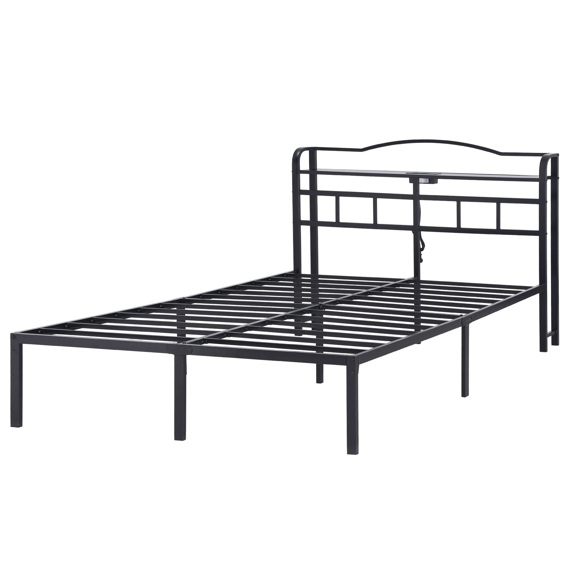 Bed Frame Double Size with Charging Station WAVE - Furniture > Bedroom > Beds & Bed Frames - Rivercity House & Home Co. (ABN 18 642 972 209) - Affordable Modern Furniture Australia