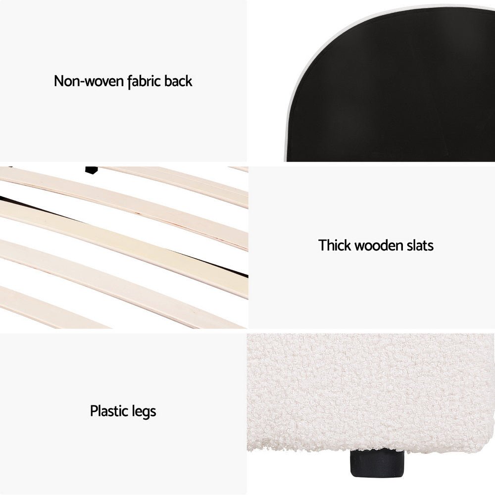 Bed Frame Gas Lift Strorage Beds Base Platform Boucle Fabric King Single ELLA - Furniture > Bedroom > Beds & Bed Frames - Rivercity House & Home Co. (ABN 18 642 972 209) - Affordable Modern Furniture Australia