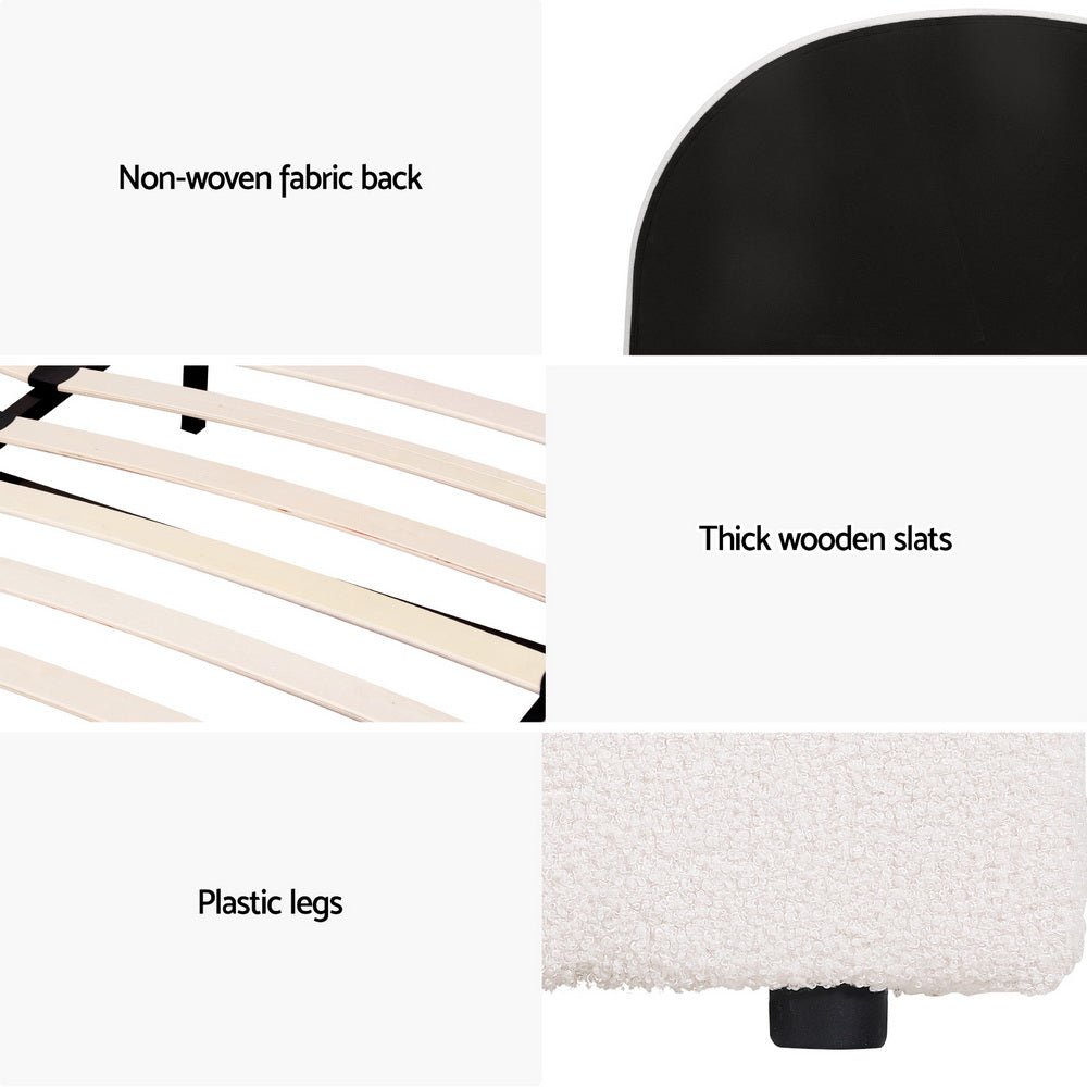 Bed Frame Gas Lift Strorage Beds Base Platform Boucle Fabric Queen ELLA - Furniture > Bedroom > Beds & Bed Frames - Rivercity House & Home Co. (ABN 18 642 972 209) - Affordable Modern Furniture Australia