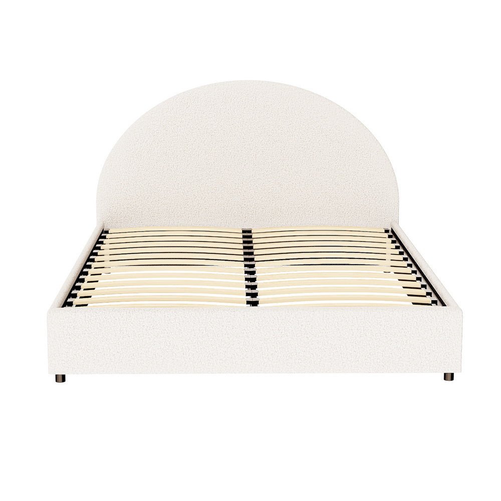 Bed Frame Gas Lift Strorage Beds Base Platform Boucle Fabric Queen ELLA - Furniture > Bedroom > Beds & Bed Frames - Rivercity House & Home Co. (ABN 18 642 972 209) - Affordable Modern Furniture Australia