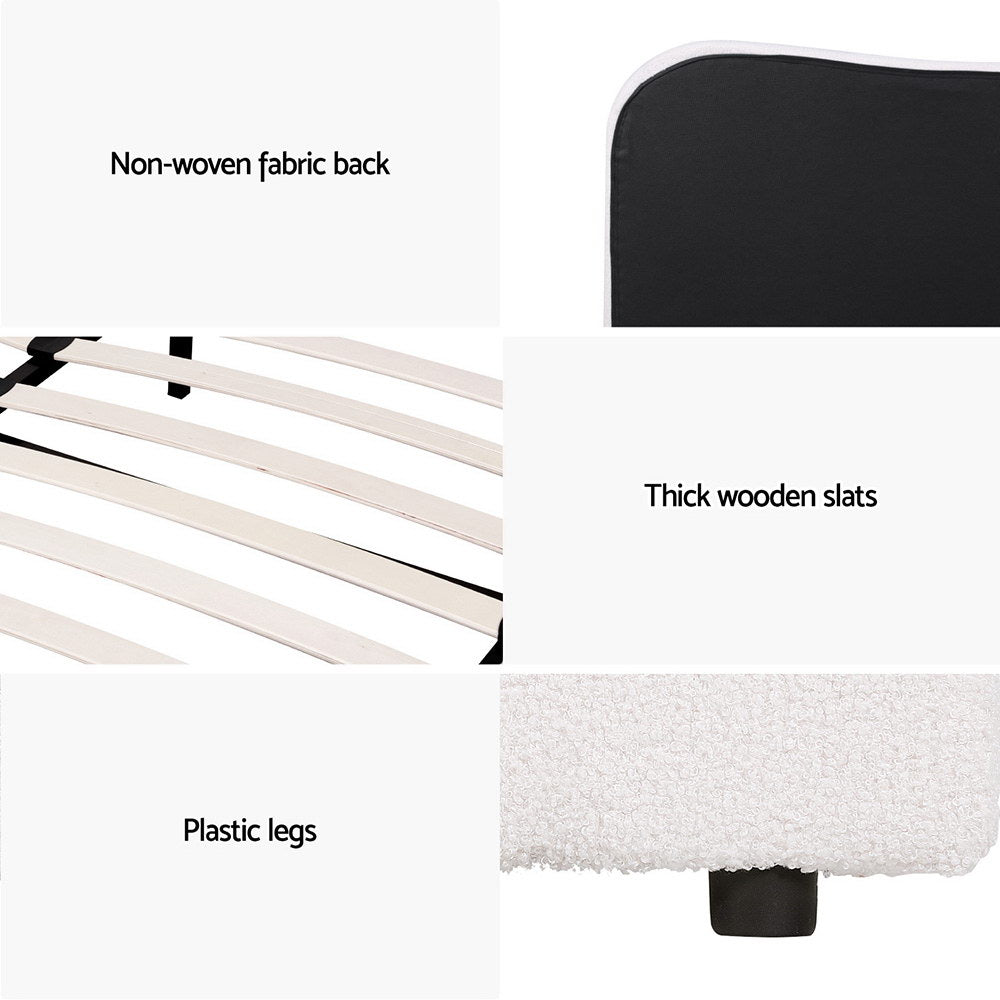 Bed Frame King Size Boucle DARA - Baby & Kids > Kid's Furniture > Kid's Beds & Bed Frames - Rivercity House & Home Co. (ABN 18 642 972 209) - Affordable Modern Furniture Australia