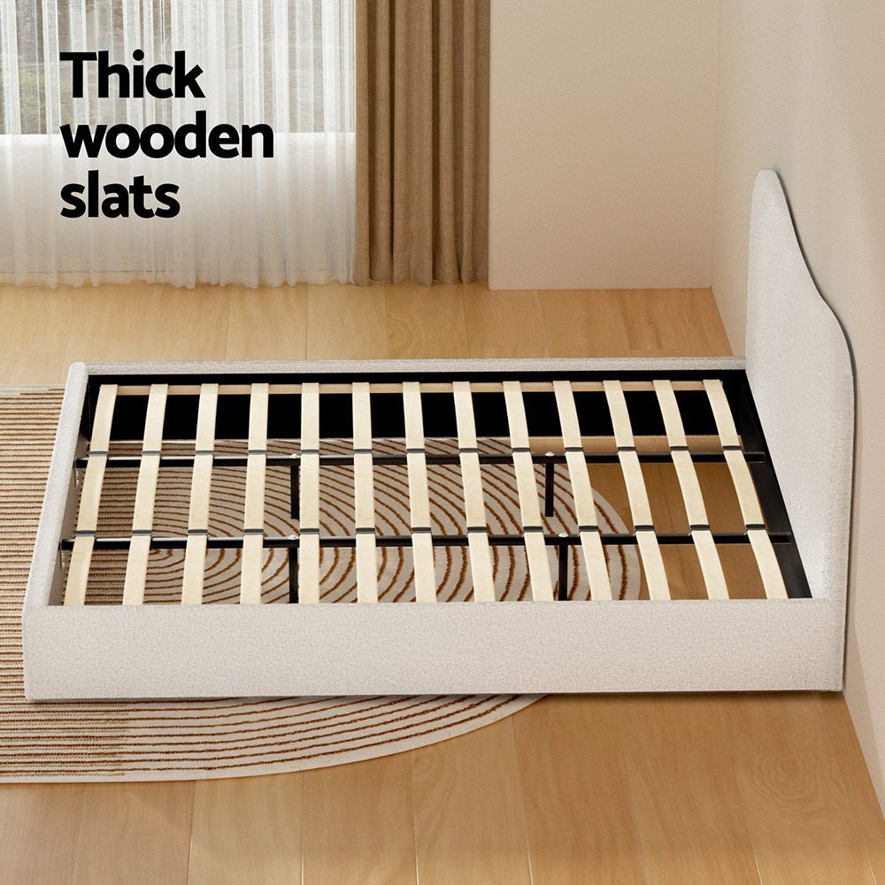 Bed Frame King Size Boucle DARA - Baby & Kids > Kid's Furniture > Kid's Beds & Bed Frames - Rivercity House & Home Co. (ABN 18 642 972 209) - Affordable Modern Furniture Australia