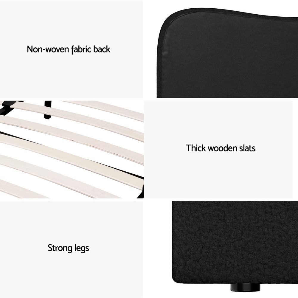 Bed Frame King Size Boucle DARA - Furniture > Bedroom > Beds & Bed Frames - Rivercity House & Home Co. (ABN 18 642 972 209) - Affordable Modern Furniture Australia