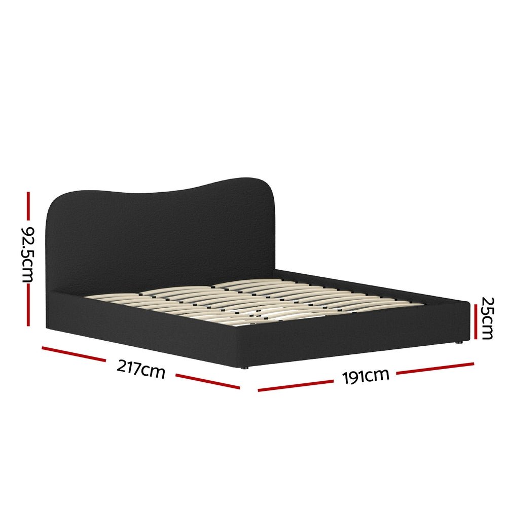 Bed Frame King Size Boucle DARA - Furniture > Bedroom > Beds & Bed Frames - Rivercity House & Home Co. (ABN 18 642 972 209) - Affordable Modern Furniture Australia