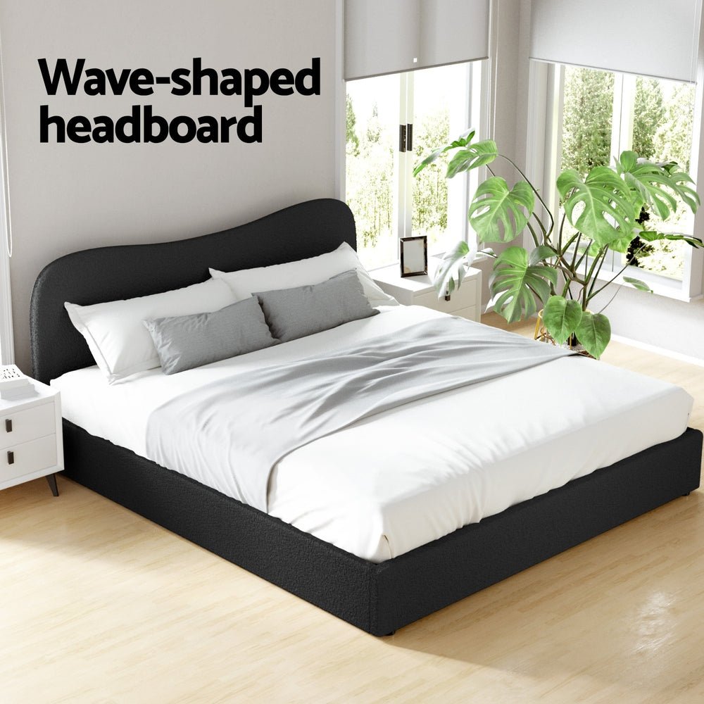 Bed Frame King Size Boucle DARA - Furniture > Bedroom > Beds & Bed Frames - Rivercity House & Home Co. (ABN 18 642 972 209) - Affordable Modern Furniture Australia