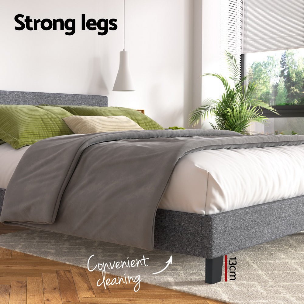 Bed Frame King Size Grey NEO - Furniture > Bedroom > Beds & Bed Frames - Rivercity House & Home Co. (ABN 18 642 972 209) - Affordable Modern Furniture Australia