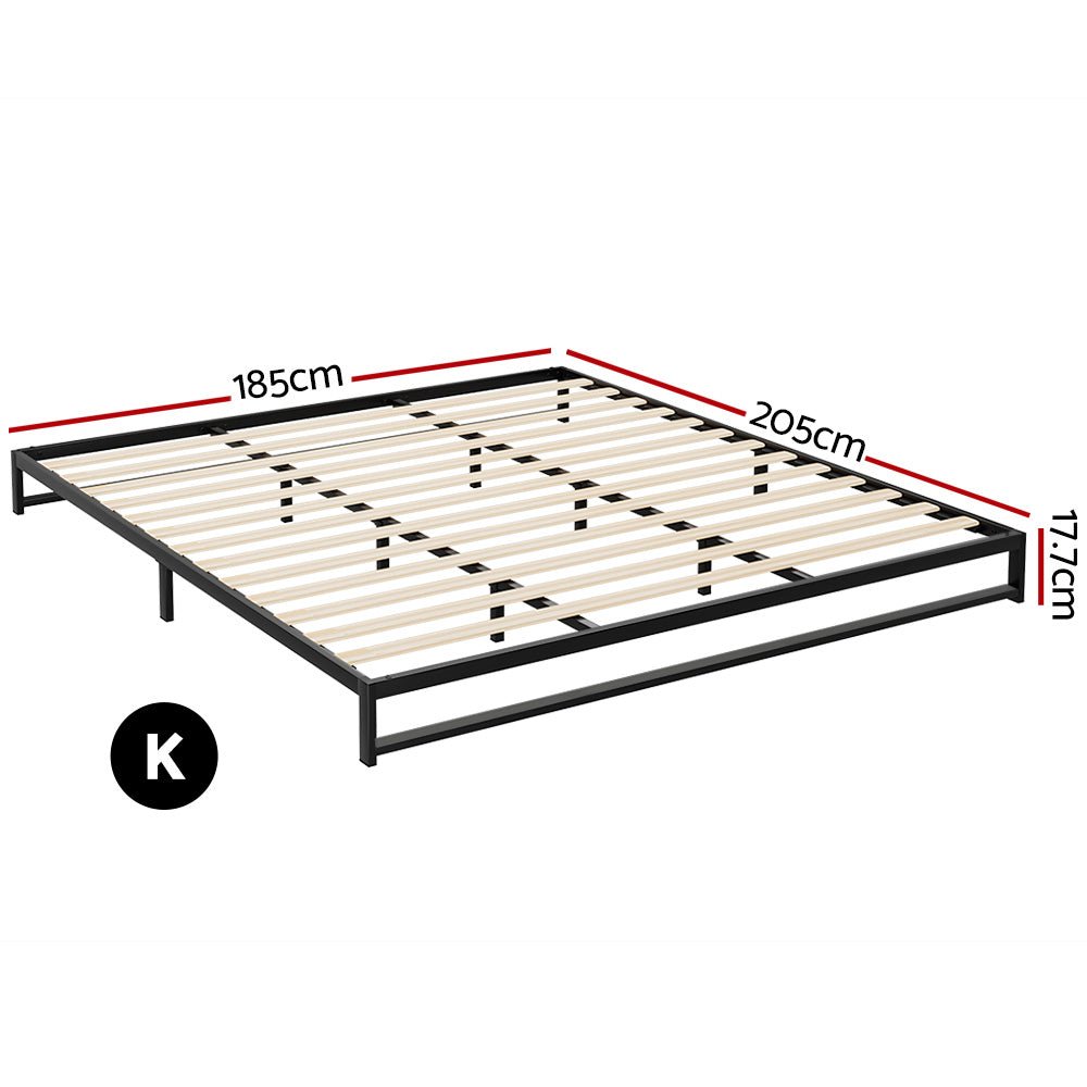 Bed Frame King Size Metal BERU - Furniture > Bedroom > Beds & Bed Frames - Rivercity House & Home Co. (ABN 18 642 972 209) - Affordable Modern Furniture Australia