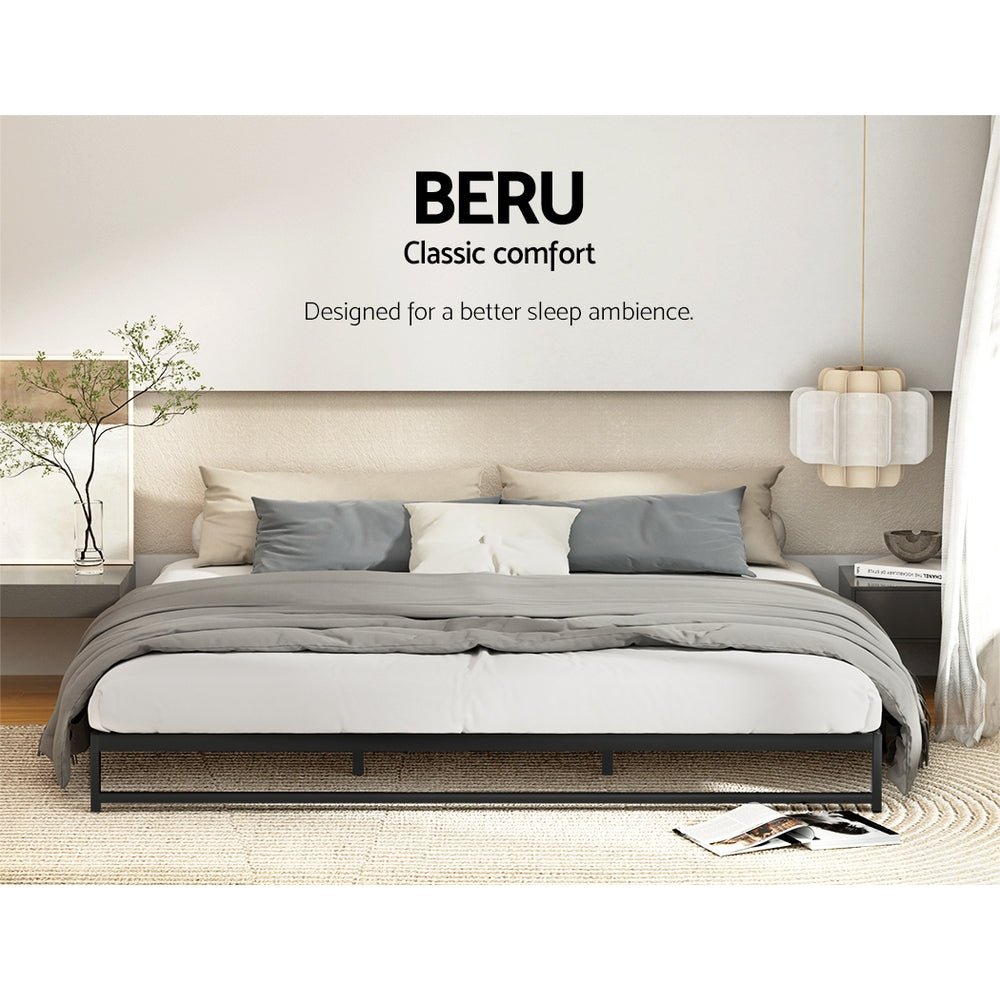Bed Frame King Size Metal BERU - Furniture > Bedroom > Beds & Bed Frames - Rivercity House & Home Co. (ABN 18 642 972 209) - Affordable Modern Furniture Australia