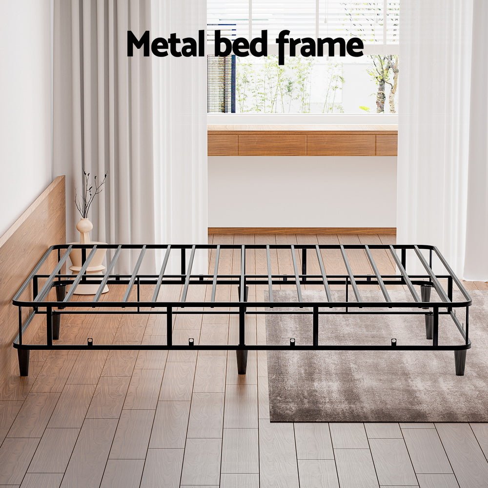 Bed Frame King Size Metal Grey MASON - Furniture > Bedroom - Rivercity House & Home Co. (ABN 18 642 972 209) - Affordable Modern Furniture Australia