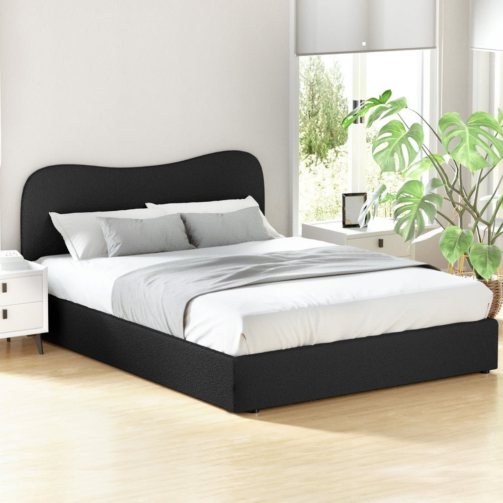 Bed Frame Queen Size Boucle DARA - Furniture > Bedroom > Beds & Bed Frames - Rivercity House & Home Co. (ABN 18 642 972 209) - Affordable Modern Furniture Australia