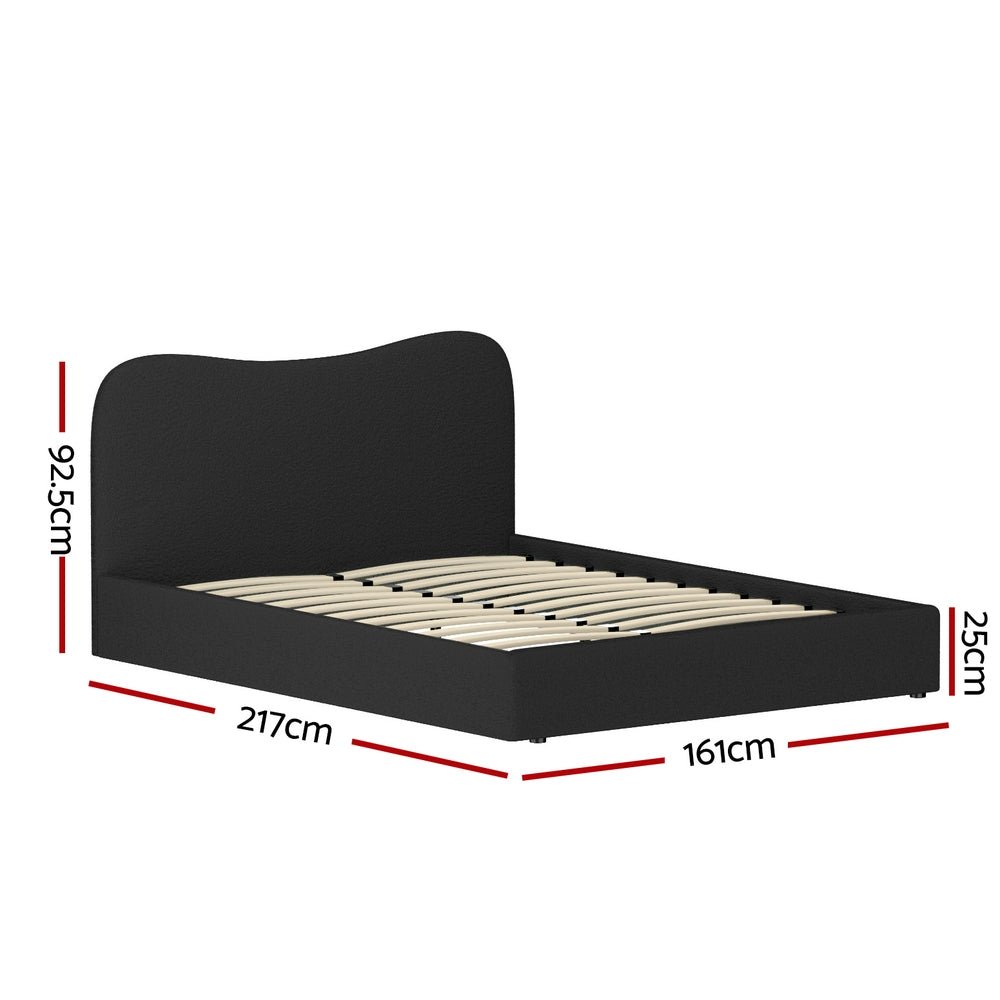 Bed Frame Queen Size Boucle DARA - Furniture > Bedroom > Beds & Bed Frames - Rivercity House & Home Co. (ABN 18 642 972 209) - Affordable Modern Furniture Australia