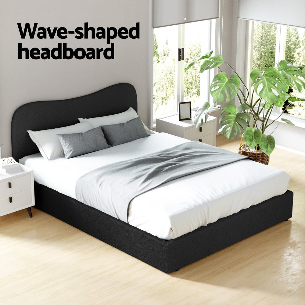 Bed Frame Queen Size Boucle DARA - Furniture > Bedroom > Beds & Bed Frames - Rivercity House & Home Co. (ABN 18 642 972 209) - Affordable Modern Furniture Australia