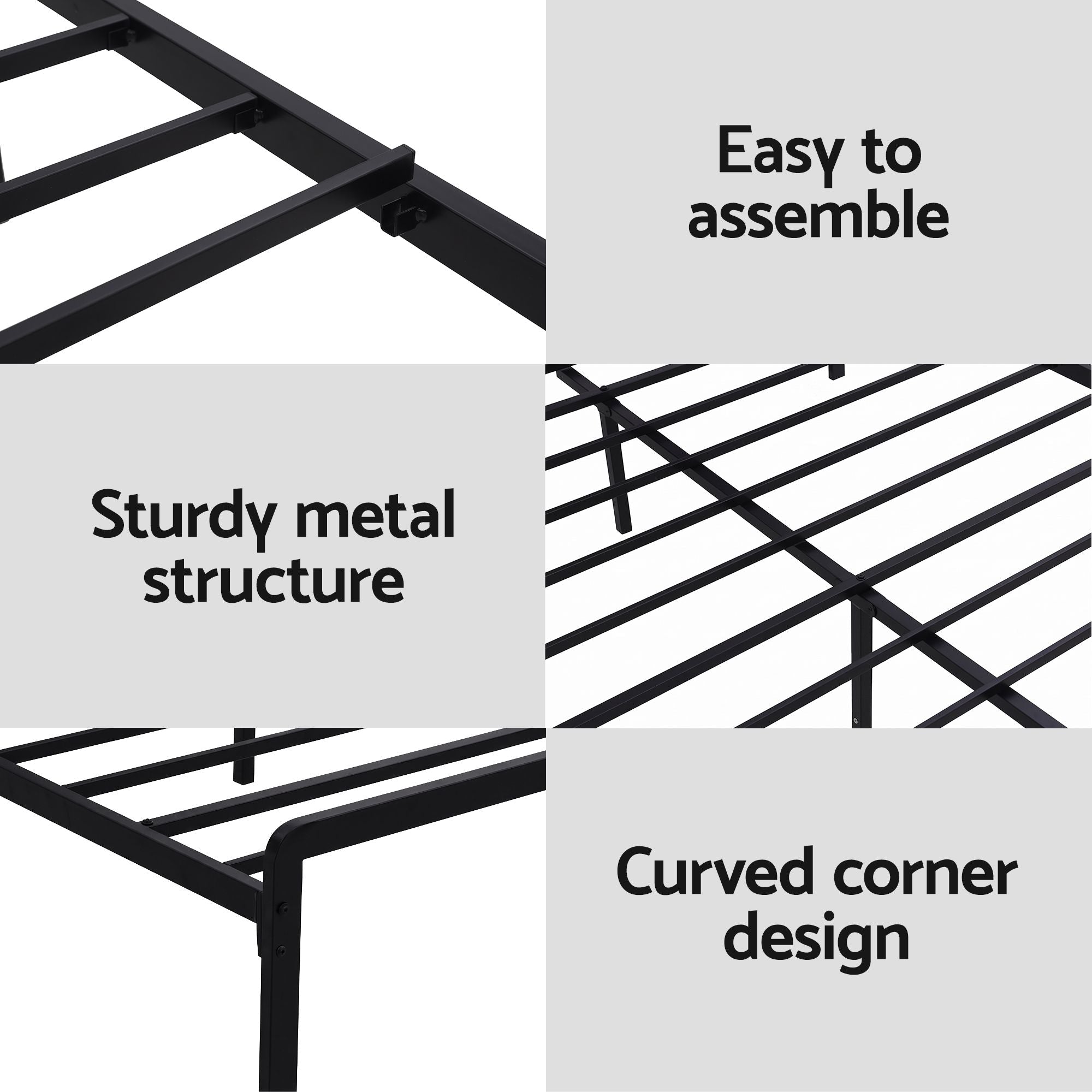 Bed Frame Queen Size LED Metal Bed Base with Charging Station LAN - Furniture > Bedroom > Beds & Bed Frames - Rivercity House & Home Co. (ABN 18 642 972 209) - Affordable Modern Furniture Australia