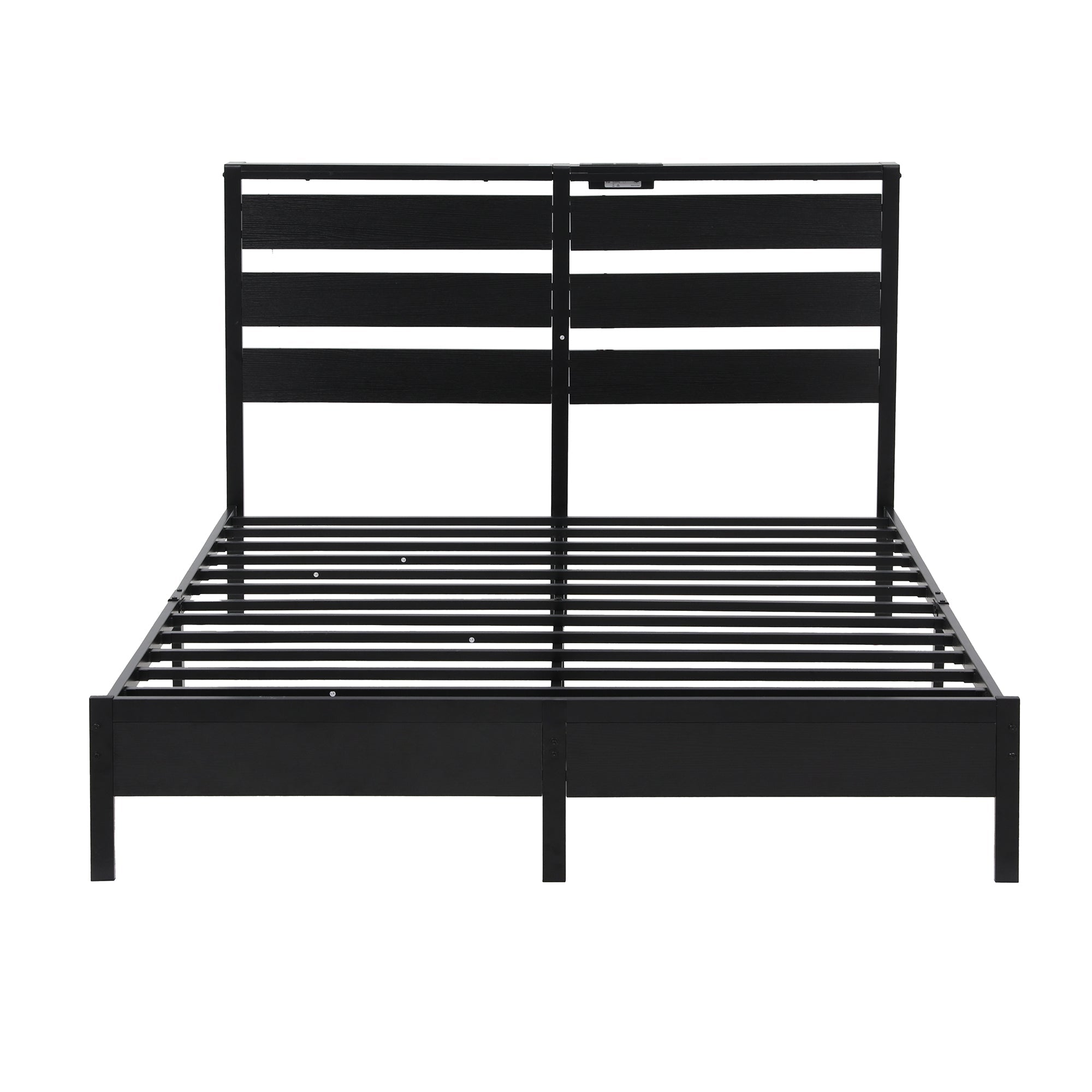 Bed Frame Queen Size LED Metal Bed Base with Charging Station - Furniture > Bedroom > Beds & Bed Frames - Rivercity House & Home Co. (ABN 18 642 972 209) - Affordable Modern Furniture Australia