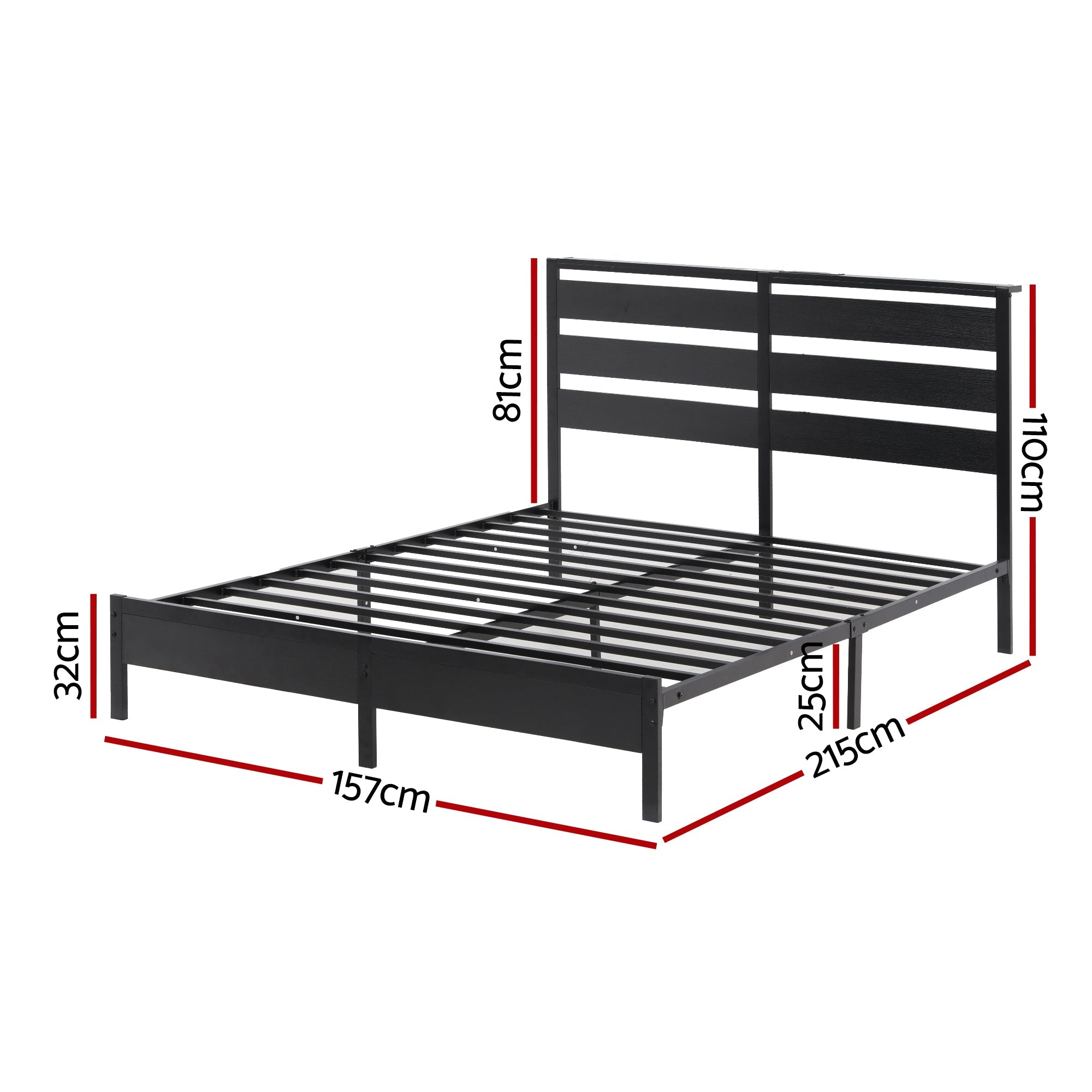 Bed Frame Queen Size LED Metal Bed Base with Charging Station - Furniture > Bedroom > Beds & Bed Frames - Rivercity House & Home Co. (ABN 18 642 972 209) - Affordable Modern Furniture Australia