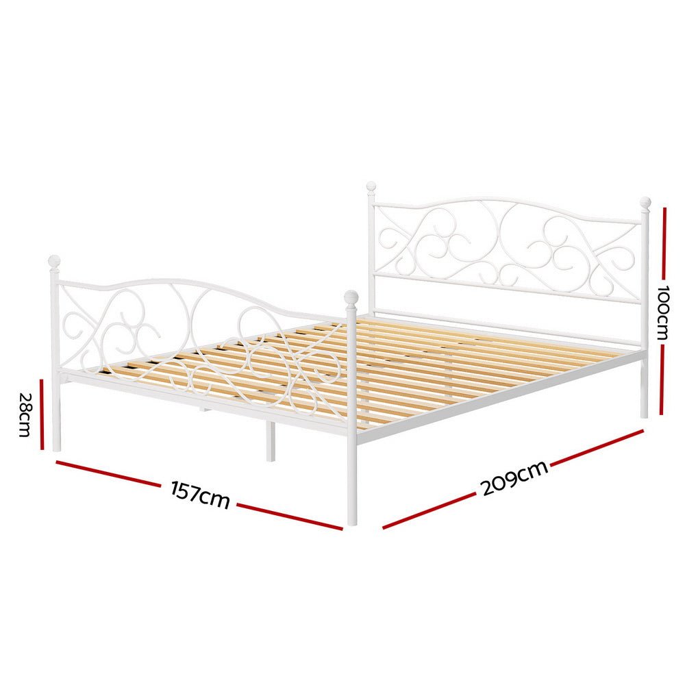 Bed Frame Queen Size Metal Bed Frame GROA - Furniture > Bedroom > Beds & Bed Frames - Rivercity House & Home Co. (ABN 18 642 972 209) - Affordable Modern Furniture Australia