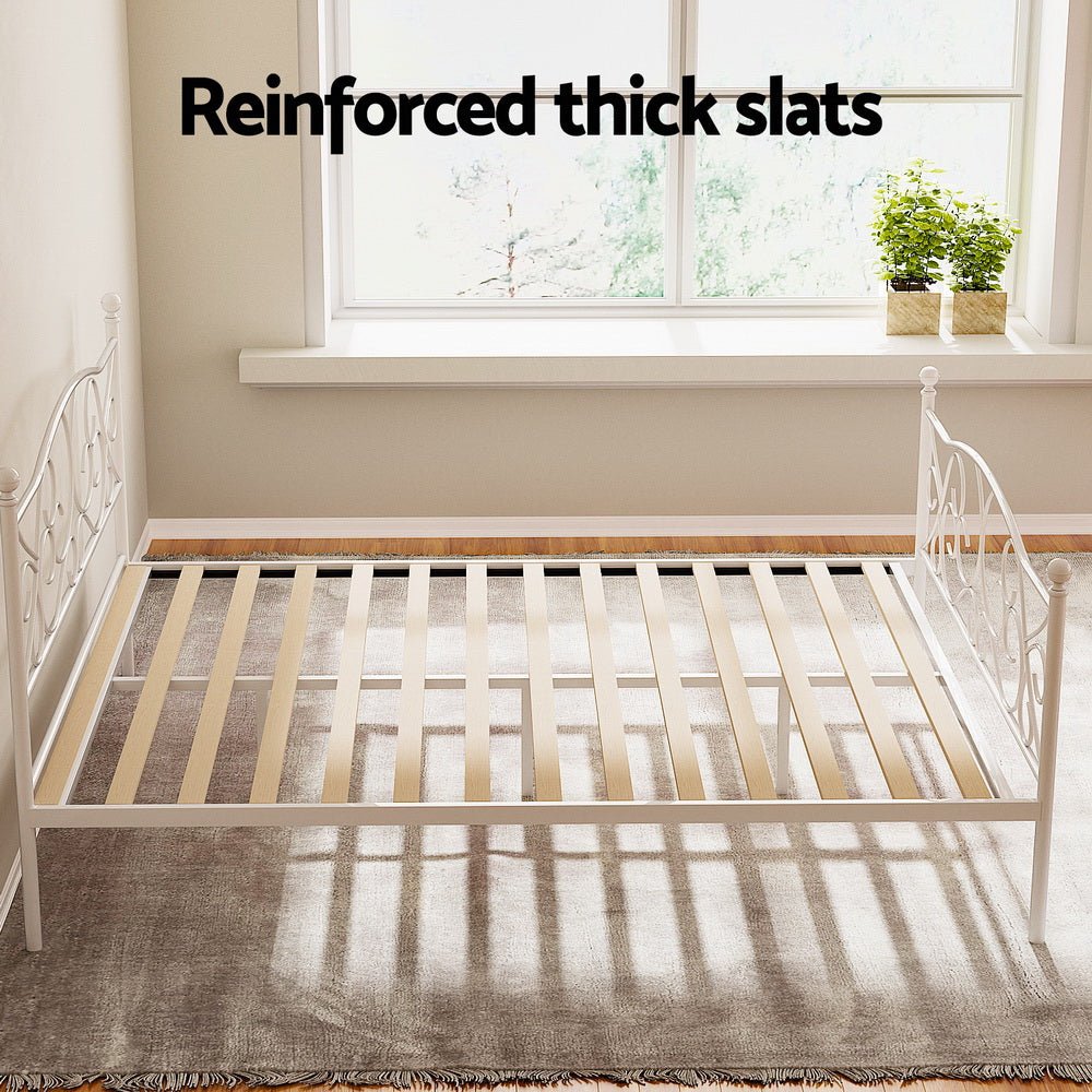 Bed Frame Queen Size Metal Bed Frame GROA - Furniture > Bedroom > Beds & Bed Frames - Rivercity House & Home Co. (ABN 18 642 972 209) - Affordable Modern Furniture Australia