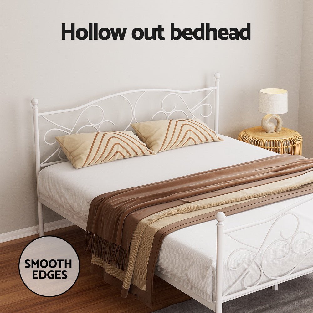 Bed Frame Queen Size Metal Bed Frame GROA - Furniture > Bedroom > Beds & Bed Frames - Rivercity House & Home Co. (ABN 18 642 972 209) - Affordable Modern Furniture Australia