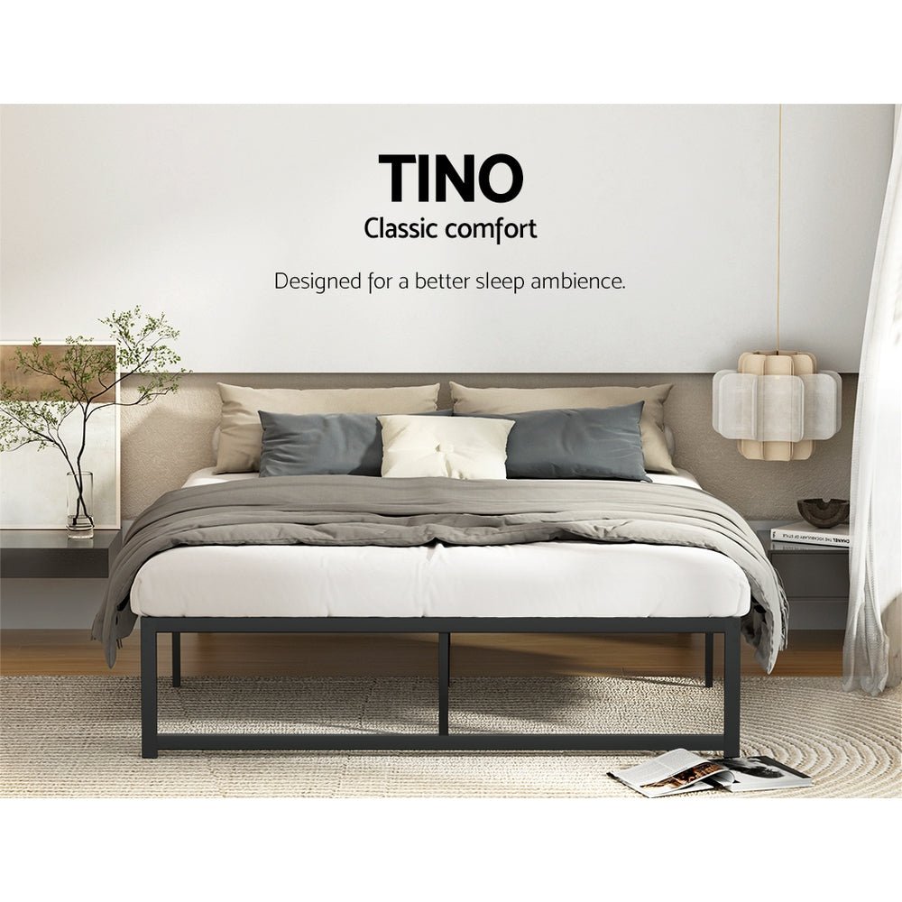 Bed Frame Queen Size Metal Bed Frame TINO - Furniture > Bedroom > Beds & Bed Frames - Rivercity House & Home Co. (ABN 18 642 972 209) - Affordable Modern Furniture Australia