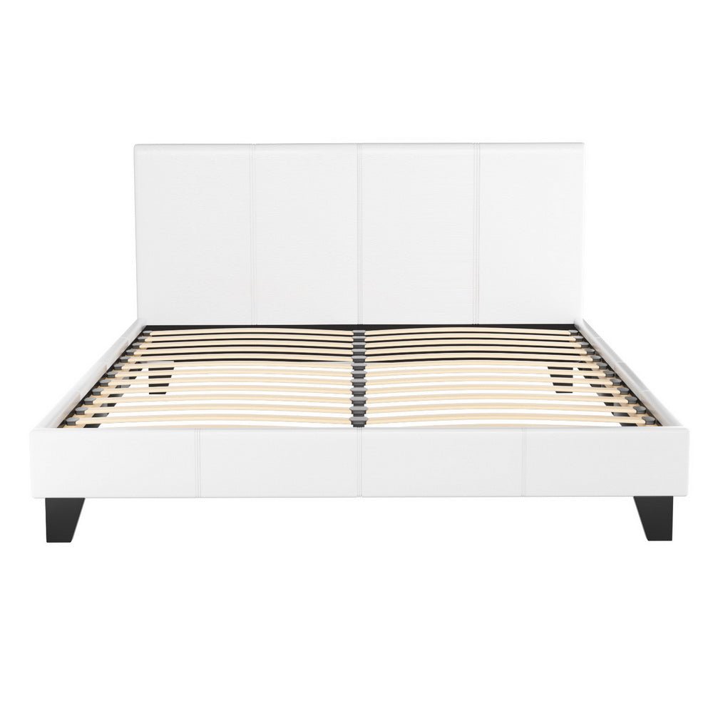 Bed Frame Queen Size White NEO - Furniture > Bedroom > Beds & Bed Frames - Rivercity House & Home Co. (ABN 18 642 972 209) - Affordable Modern Furniture Australia