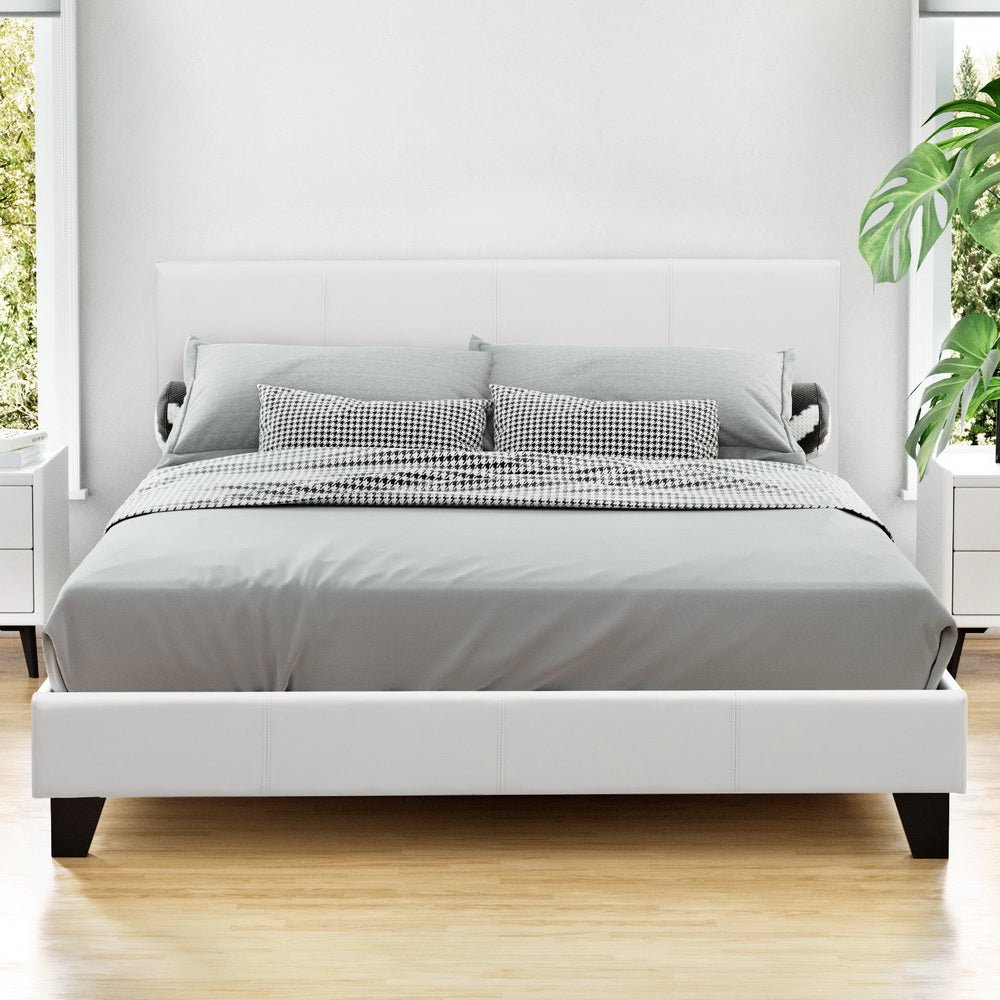 Bed Frame Queen Size White NEO - Furniture > Bedroom > Beds & Bed Frames - Rivercity House & Home Co. (ABN 18 642 972 209) - Affordable Modern Furniture Australia