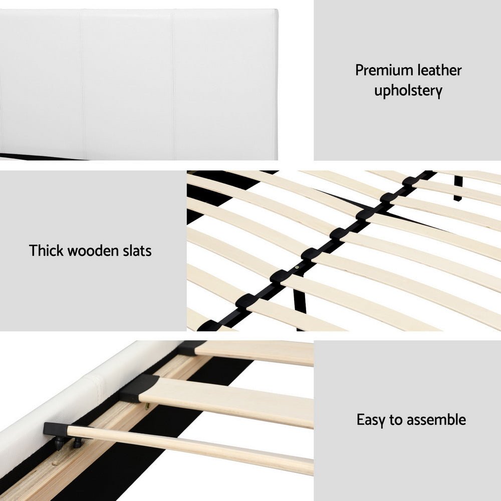 Bed Frame Queen Size White NEO - Furniture > Bedroom > Beds & Bed Frames - Rivercity House & Home Co. (ABN 18 642 972 209) - Affordable Modern Furniture Australia