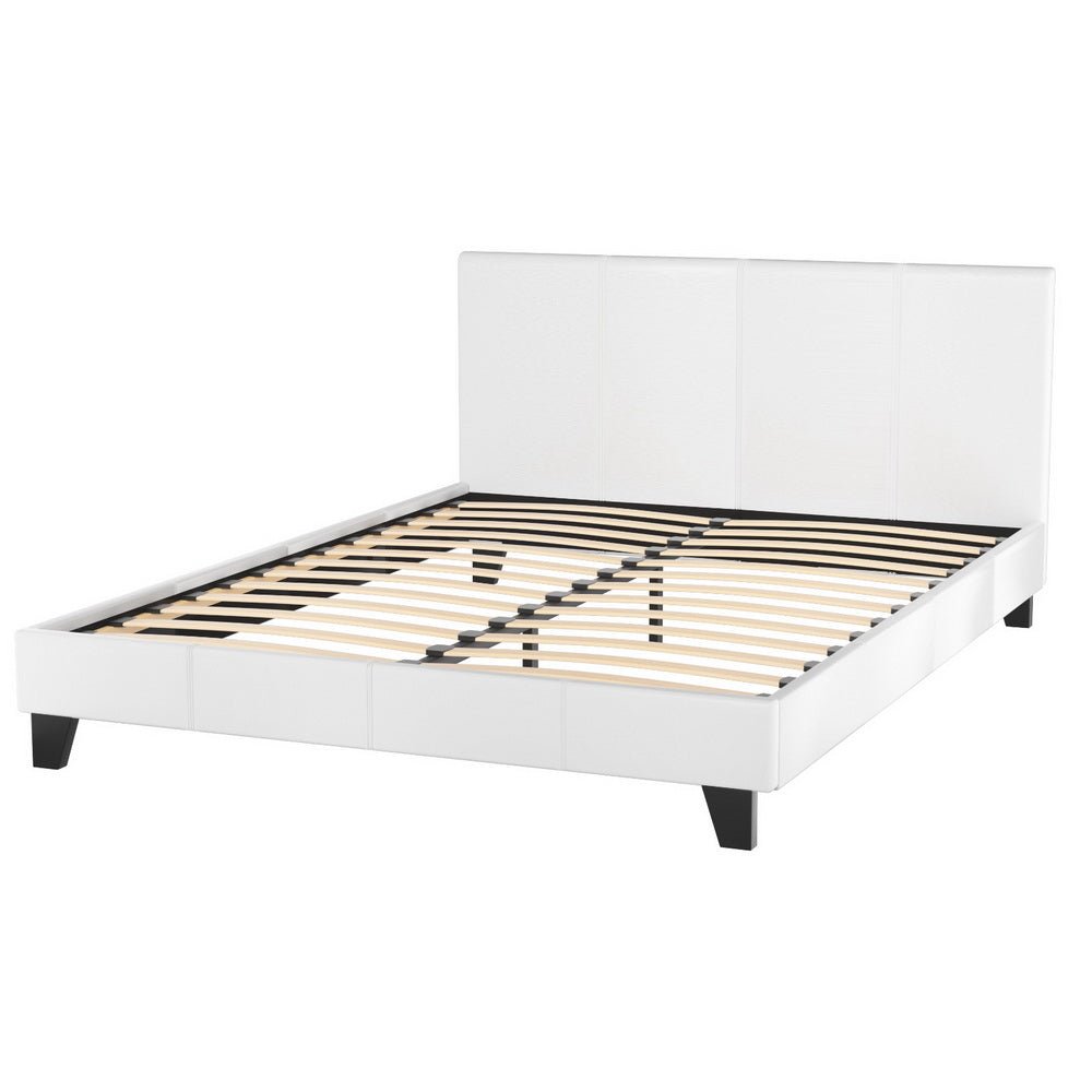 Bed Frame Queen Size White NEO - Furniture > Bedroom > Beds & Bed Frames - Rivercity House & Home Co. (ABN 18 642 972 209) - Affordable Modern Furniture Australia