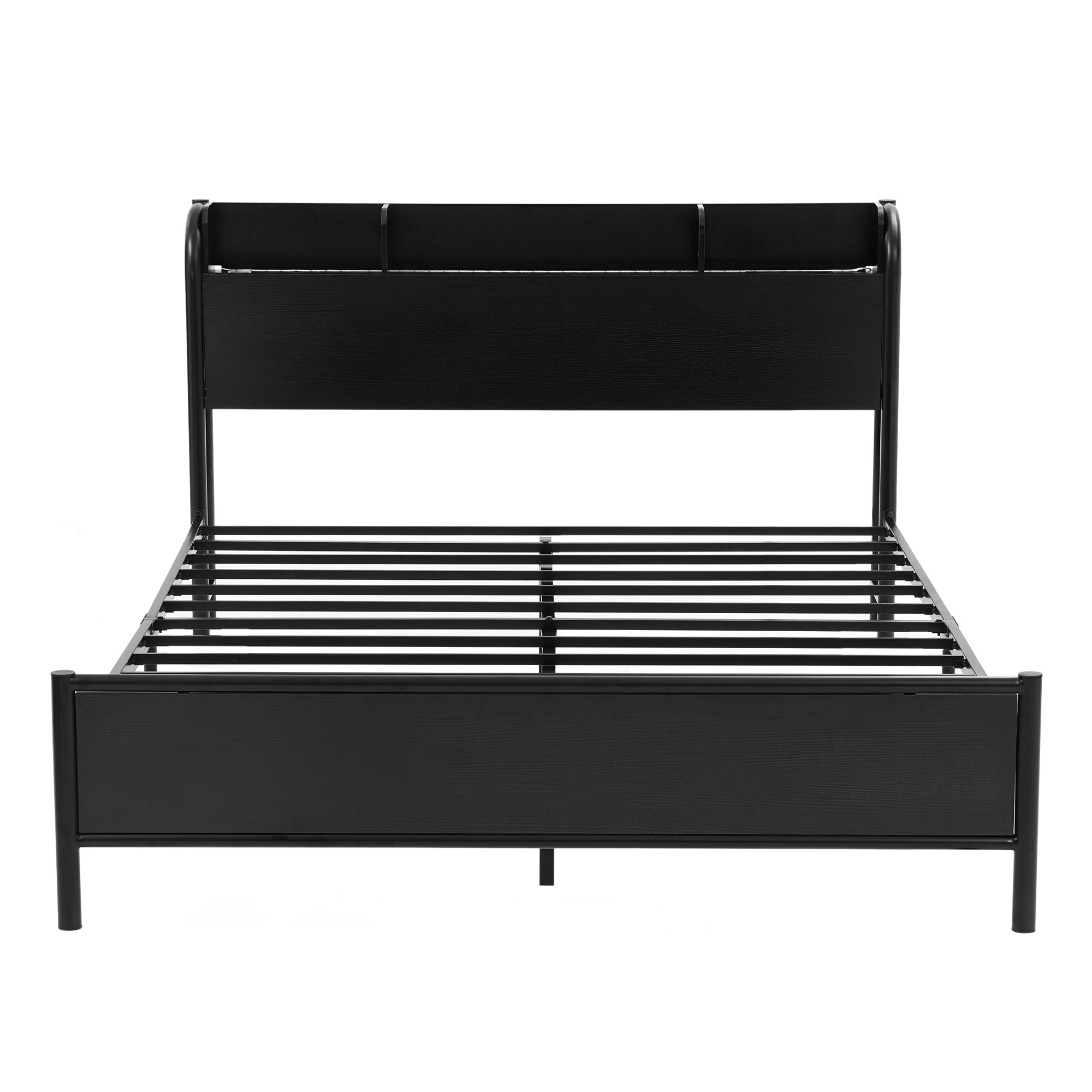 Bed Frame Queen Size with Storage Shelf Headboard Charging Station GRID - Furniture > Bedroom > Beds & Bed Frames - Rivercity House & Home Co. (ABN 18 642 972 209) - Affordable Modern Furniture Australia