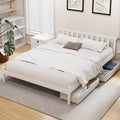 Somerleigh Queen Bed Frame with Two Storage Drawers – White