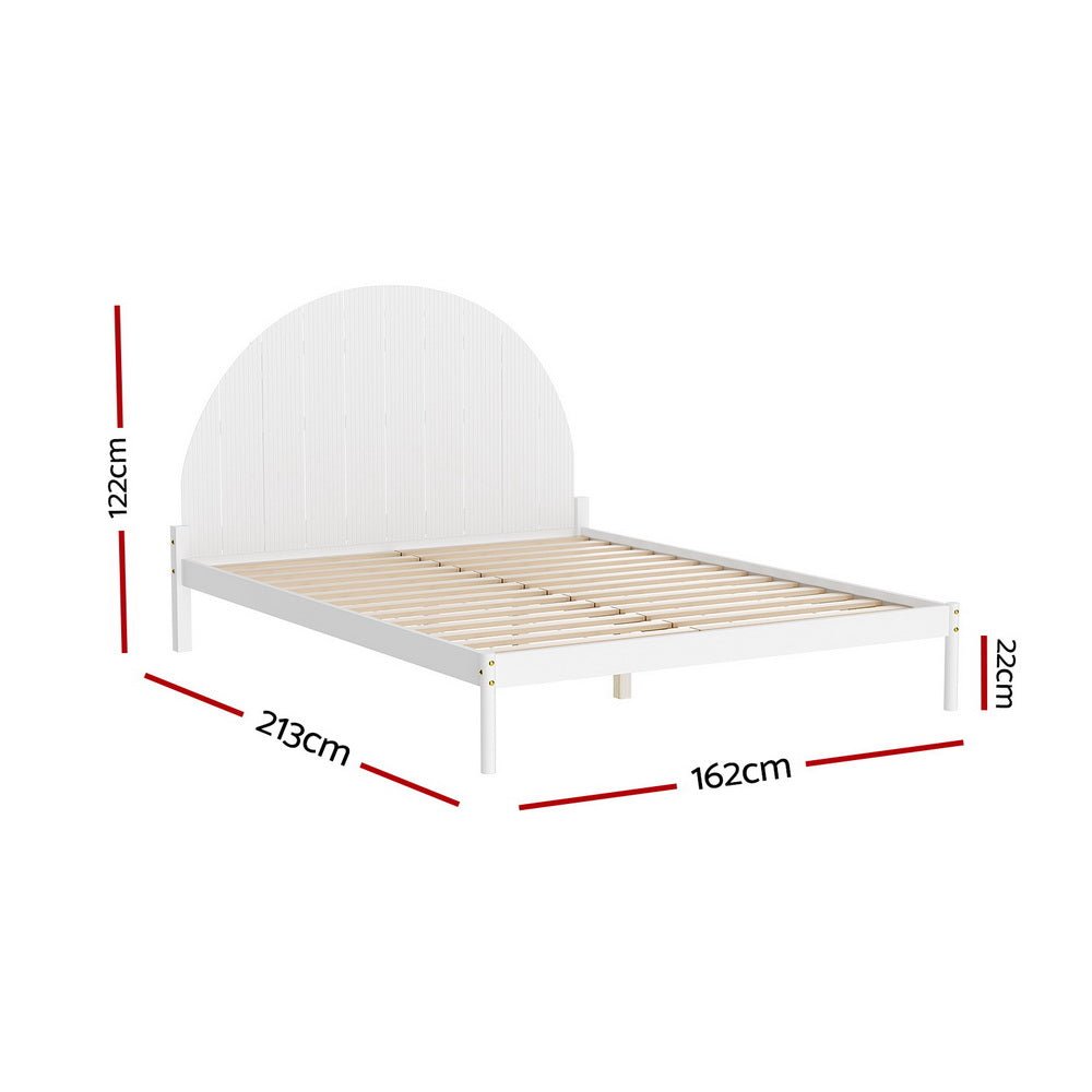 Bed Frame Queen Size Wooden White DALY - Furniture > Bedroom > Beds & Bed Frames - Rivercity House & Home Co. (ABN 18 642 972 209) - Affordable Modern Furniture Australia