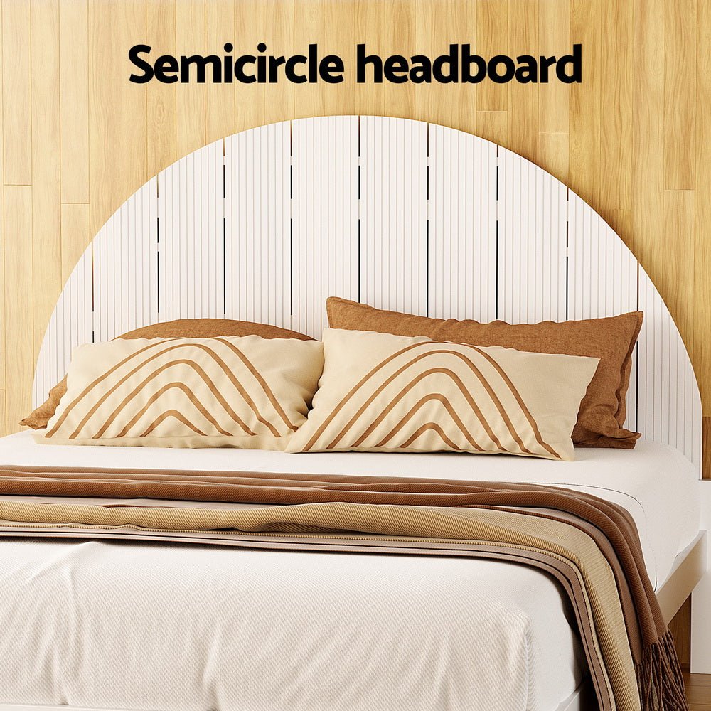Bed Frame Queen Size Wooden White DALY - Furniture > Bedroom > Beds & Bed Frames - Rivercity House & Home Co. (ABN 18 642 972 209) - Affordable Modern Furniture Australia