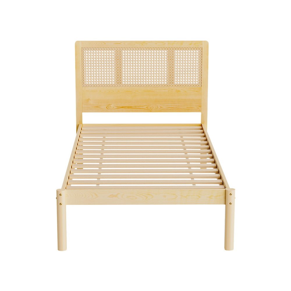 Bed Frame Single Size Rattan Wooden RITA - Furniture > Bedroom > Beds & Bed Frames - Rivercity House & Home Co. (ABN 18 642 972 209) - Affordable Modern Furniture Australia