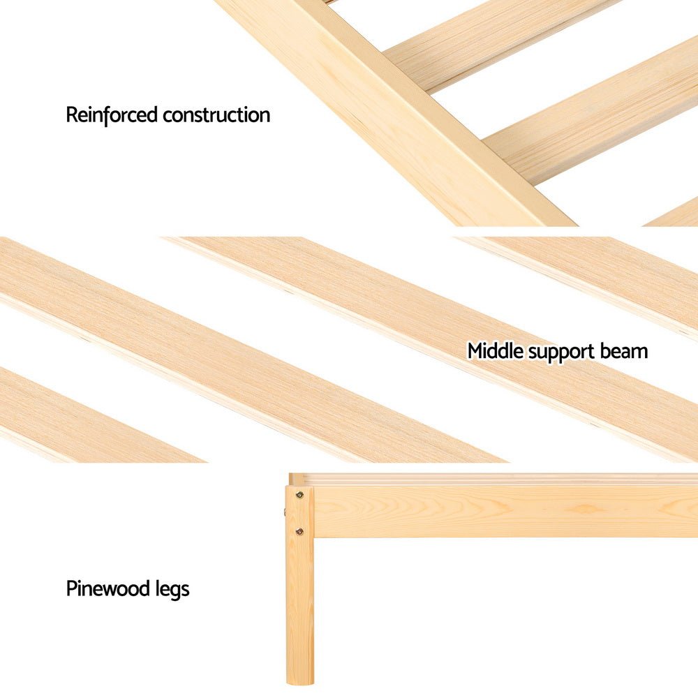 Bed Frame Single Size Rattan Wooden RITA - Furniture > Bedroom > Beds & Bed Frames - Rivercity House & Home Co. (ABN 18 642 972 209) - Affordable Modern Furniture Australia